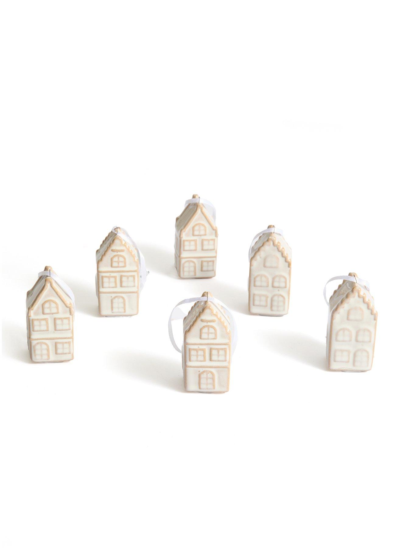 Image 2 of 3 of The Very Collection Set Of 6 Ceramics House Christmas Tree Baubles