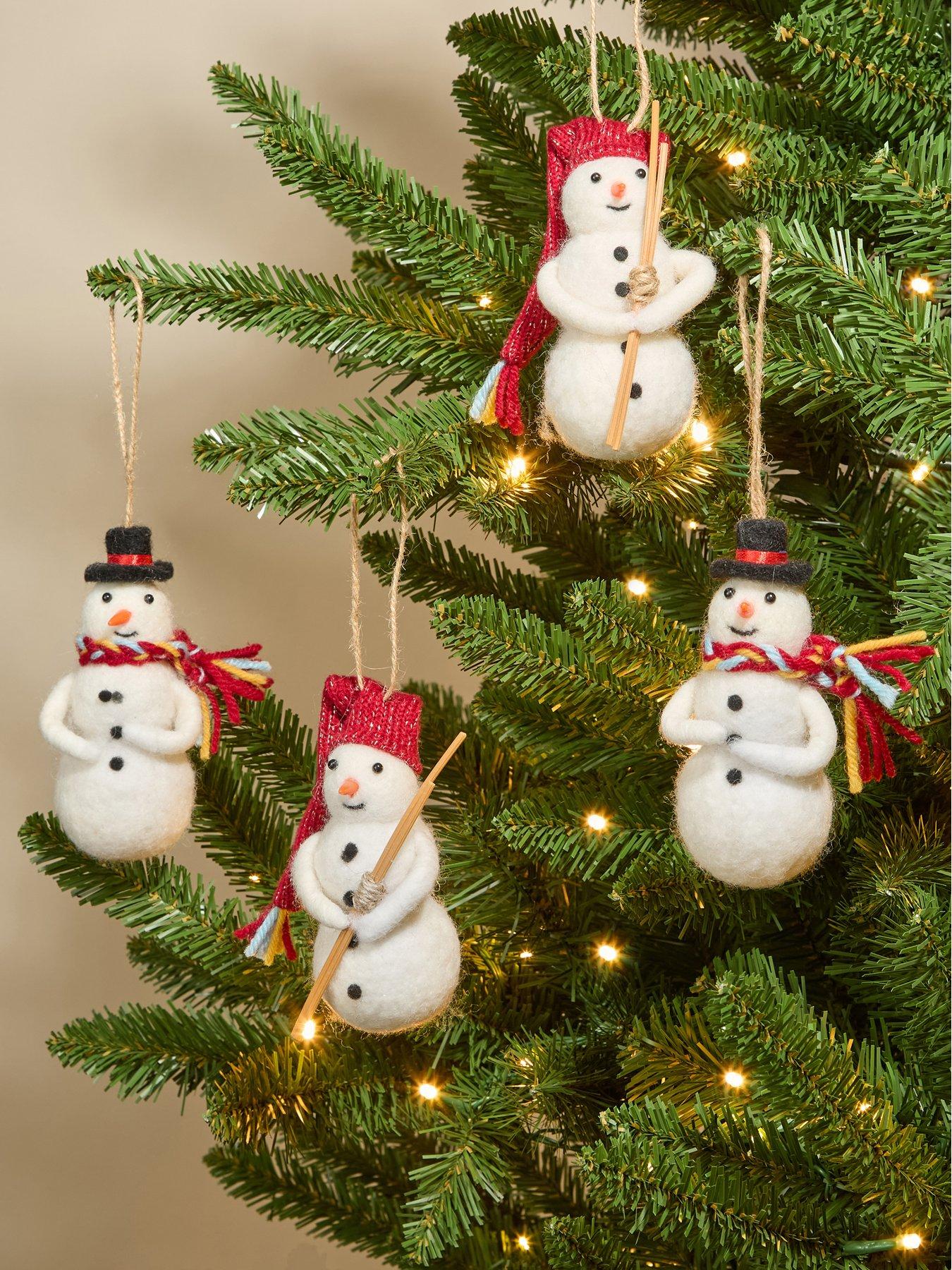 Image 1 of 3 of The Very Collection Set Of 4 Needle Felt Snowman Baubles