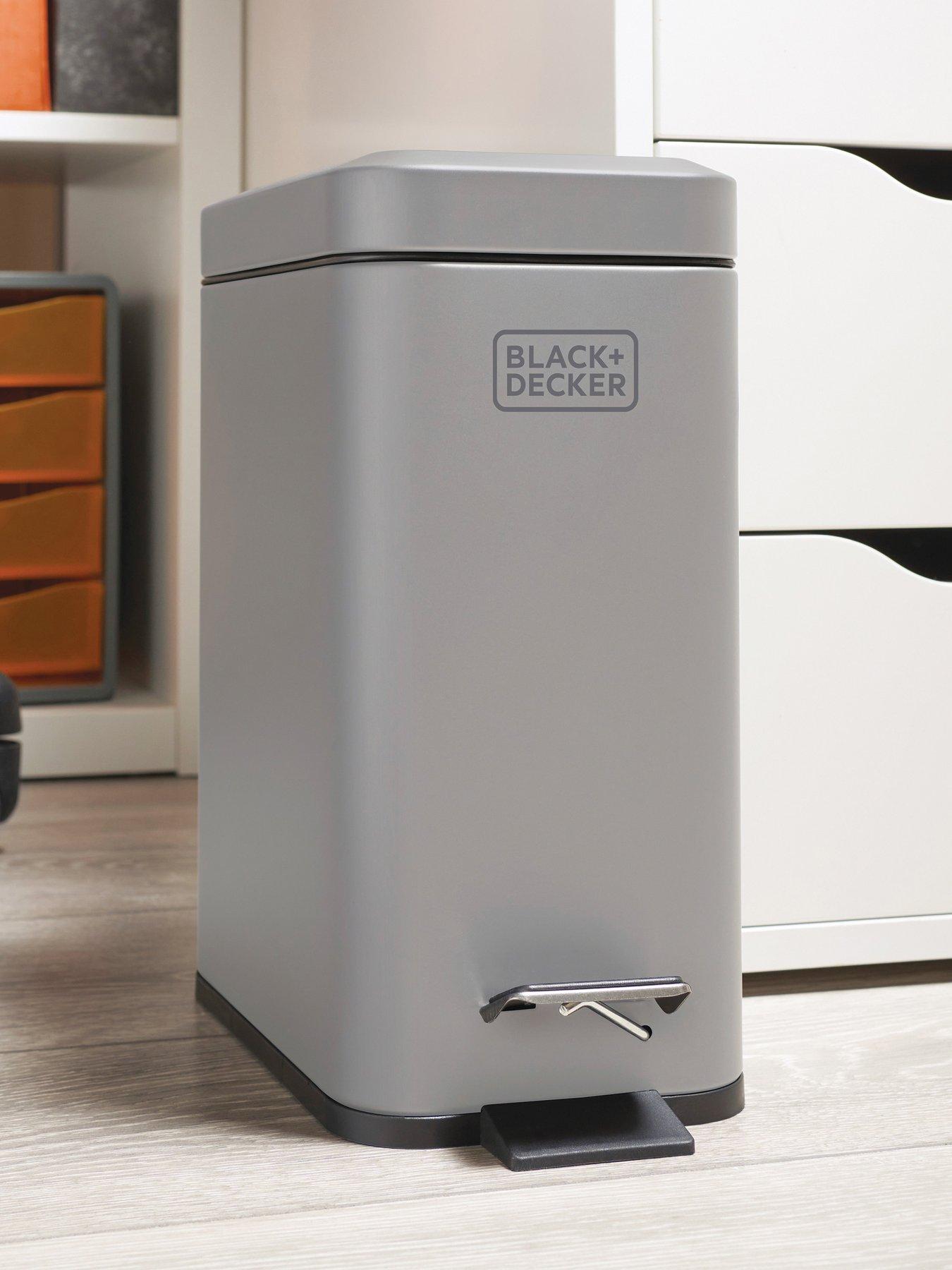 Image 1 of 7 of Black & Decker B+d 5l Slimline Soft Close Pedal Bin Grey