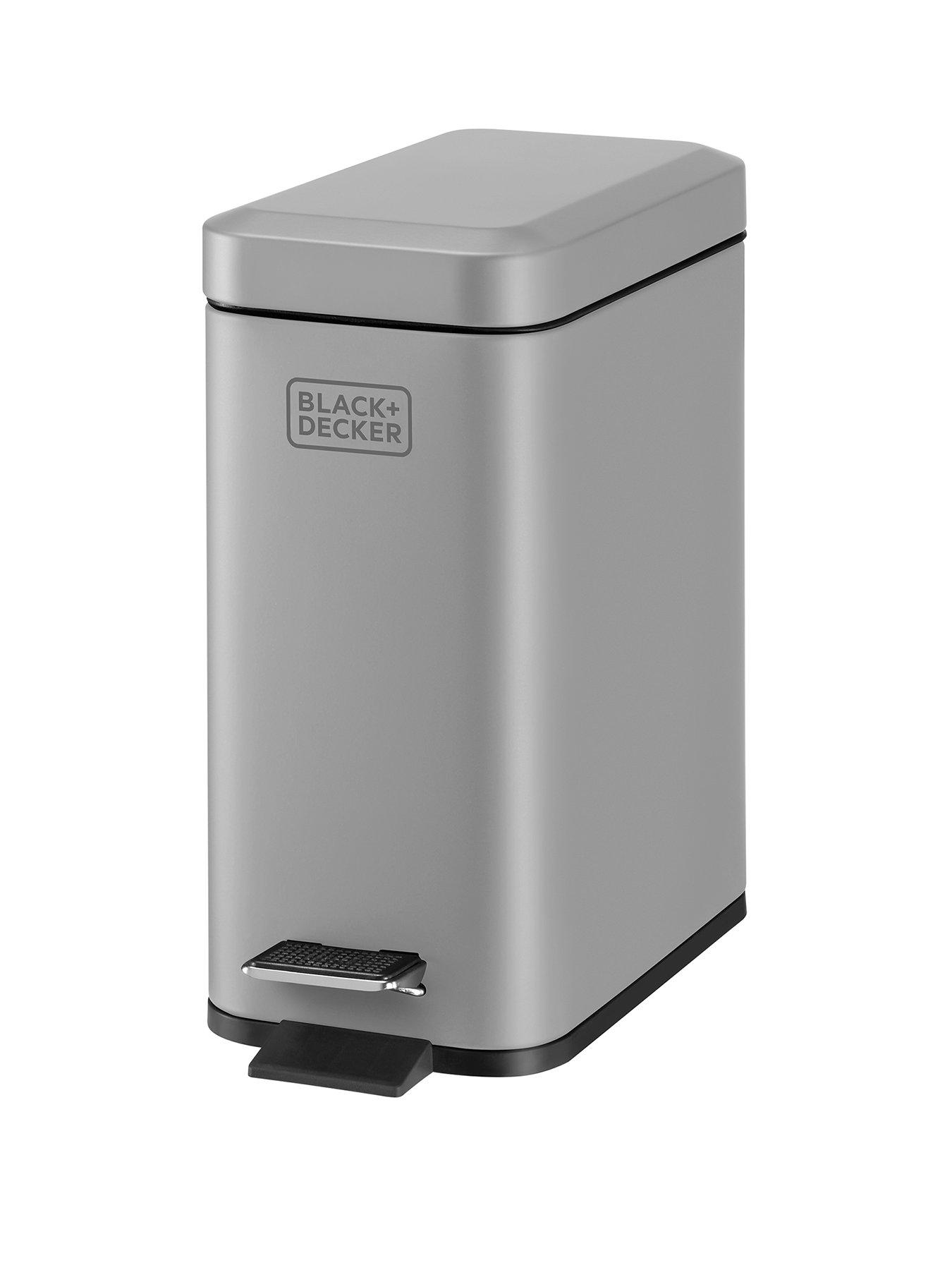 Image 2 of 7 of Black & Decker B+d 5l Slimline Soft Close Pedal Bin Grey