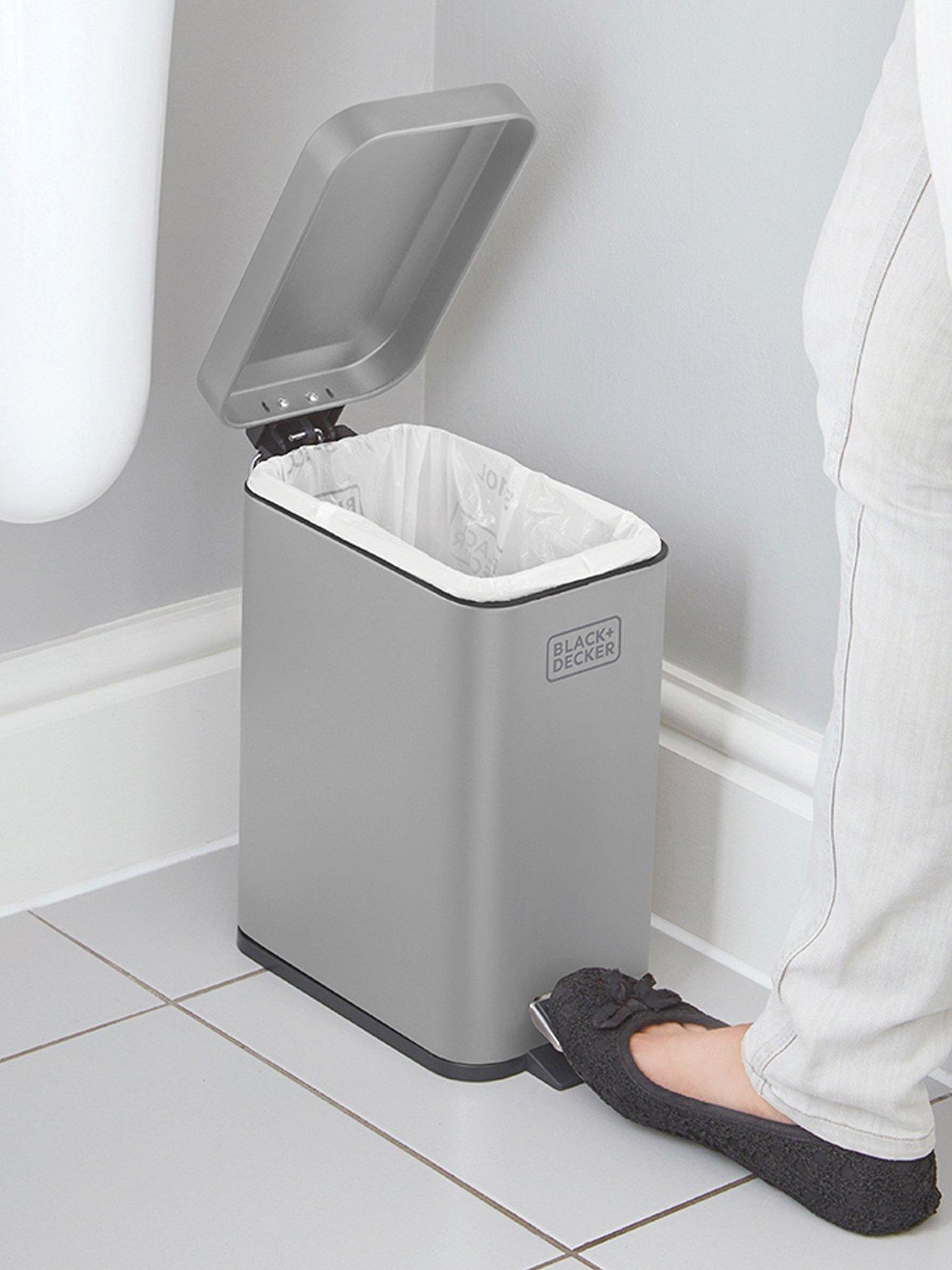 Image 6 of 7 of Black & Decker B+d 5l Slimline Soft Close Pedal Bin Grey