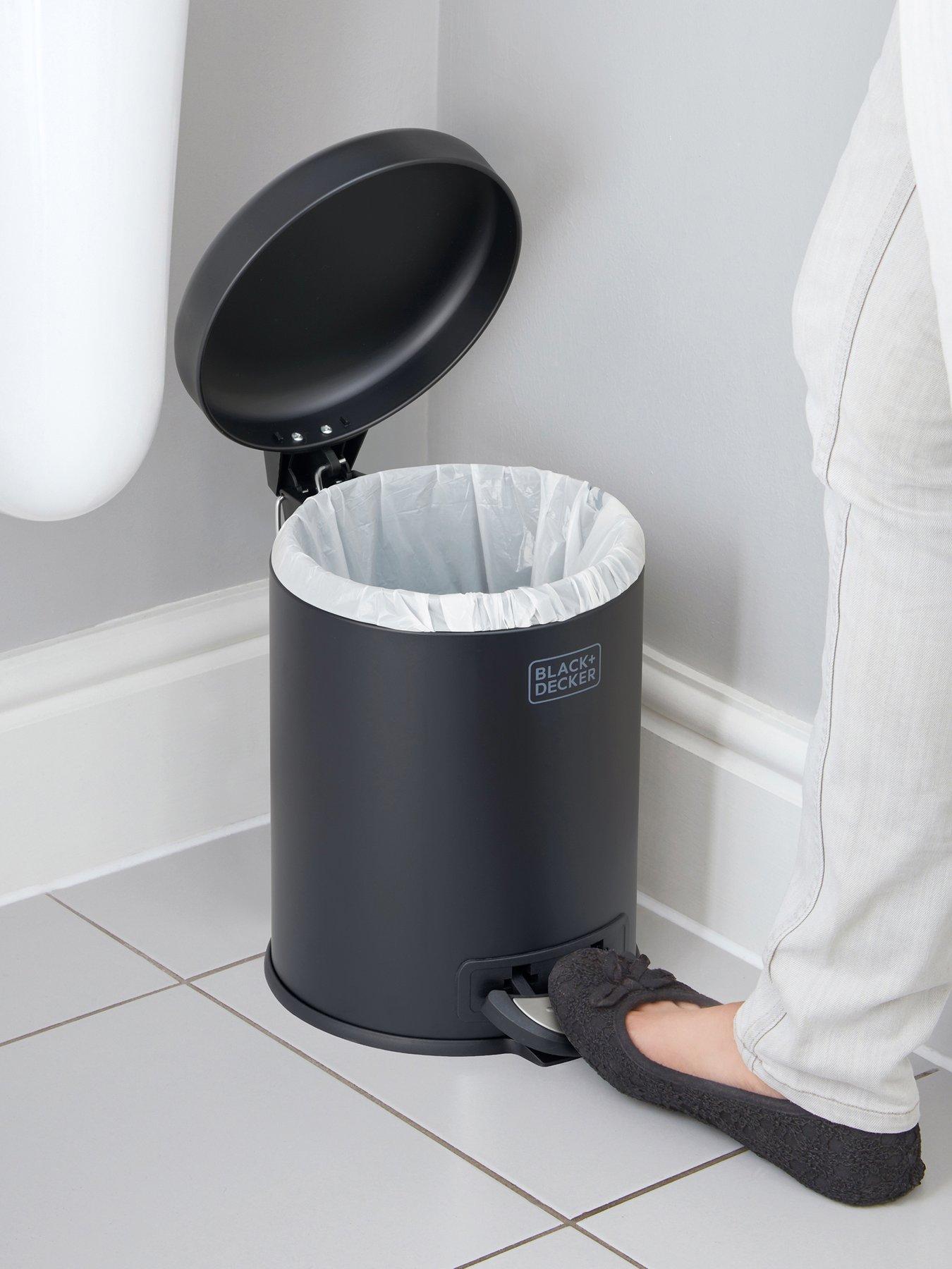 Image 3 of 6 of Black & Decker B+d 5l Dome Lid Pedal Bin - Matt Black