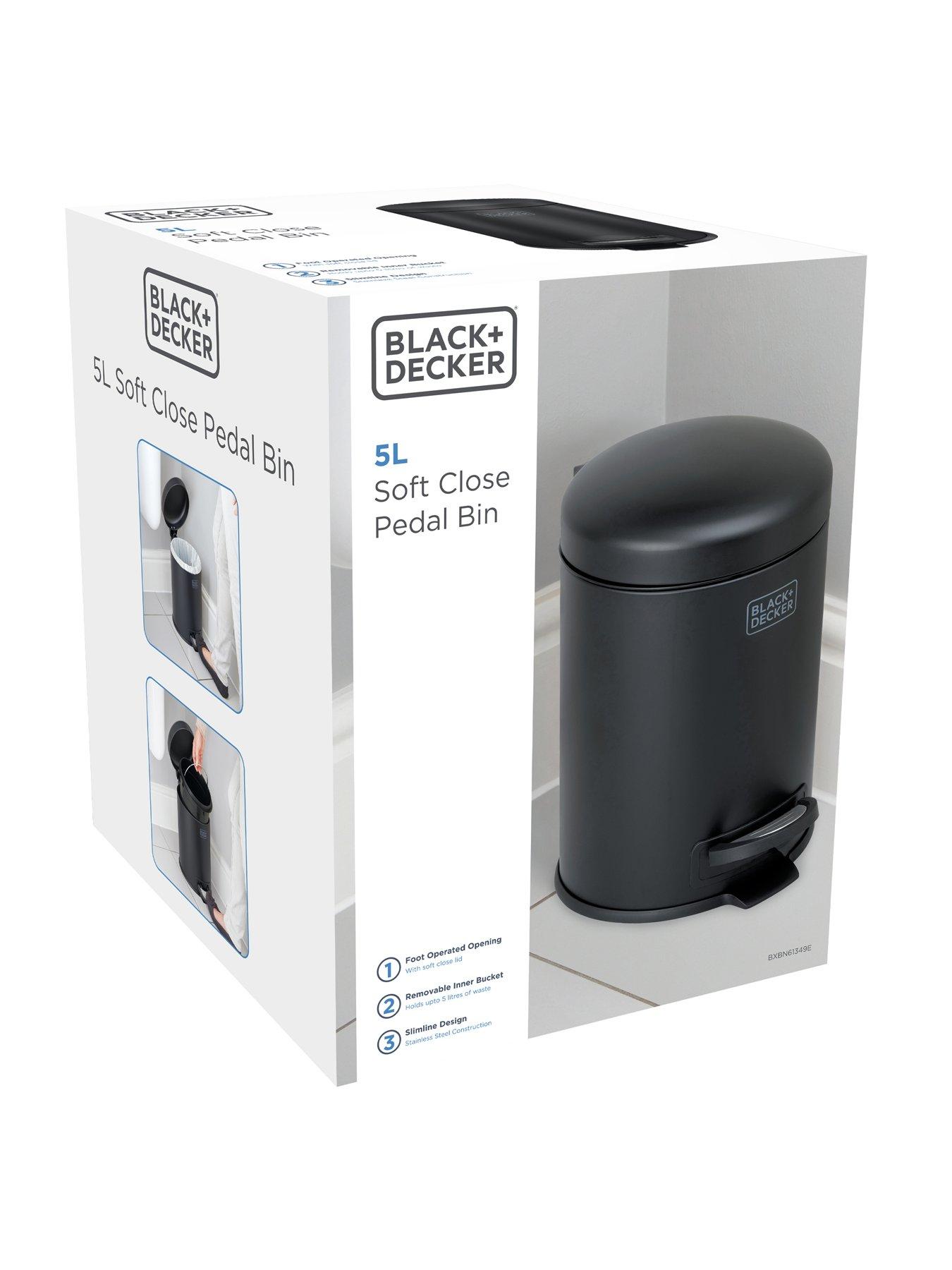 Image 6 of 6 of Black & Decker B+d 5l Dome Lid Pedal Bin - Matt Black
