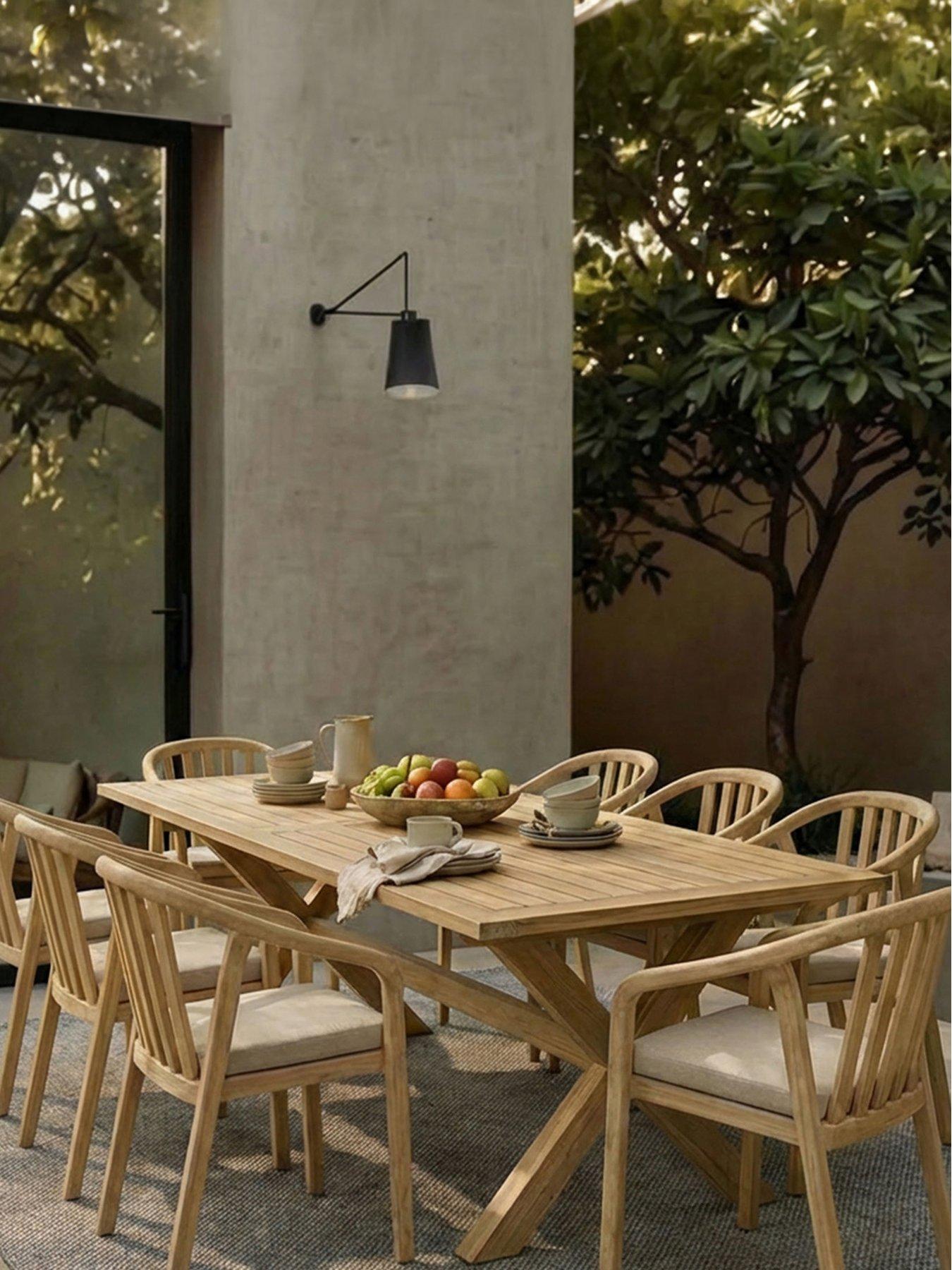 Royalcraft Lidia 8 Seater Dining Table with Riven Chairs