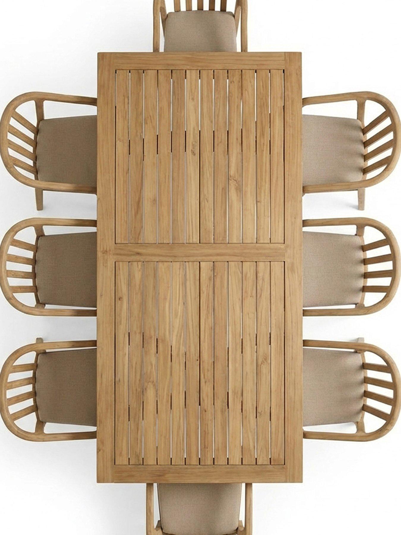 Image 5 of 6 of Royalcraft Lidia 8 Seater Dining Table with Riven Chairs