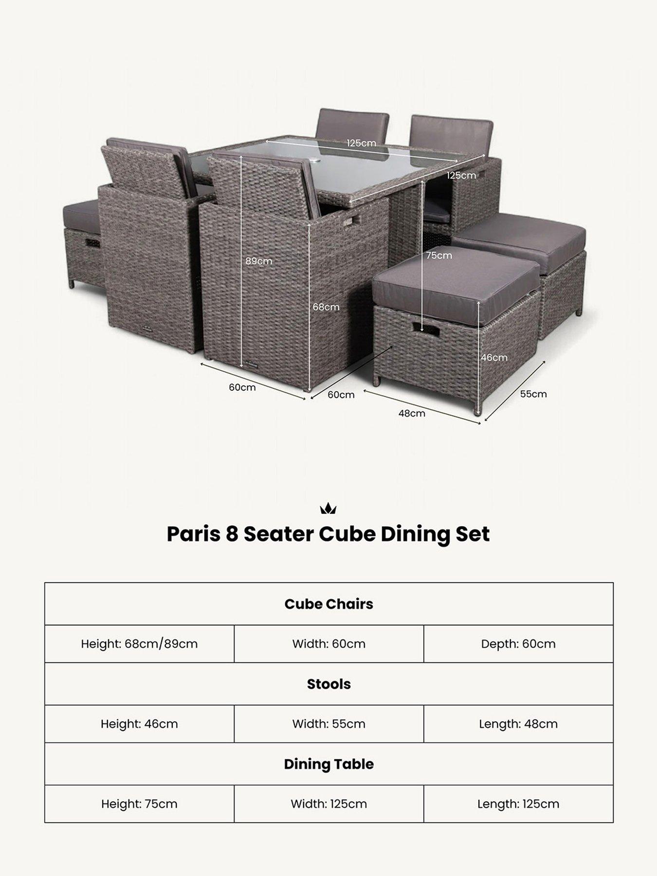  image of royalcraft-paris-8-seater-cube-outdoornbspdining-set