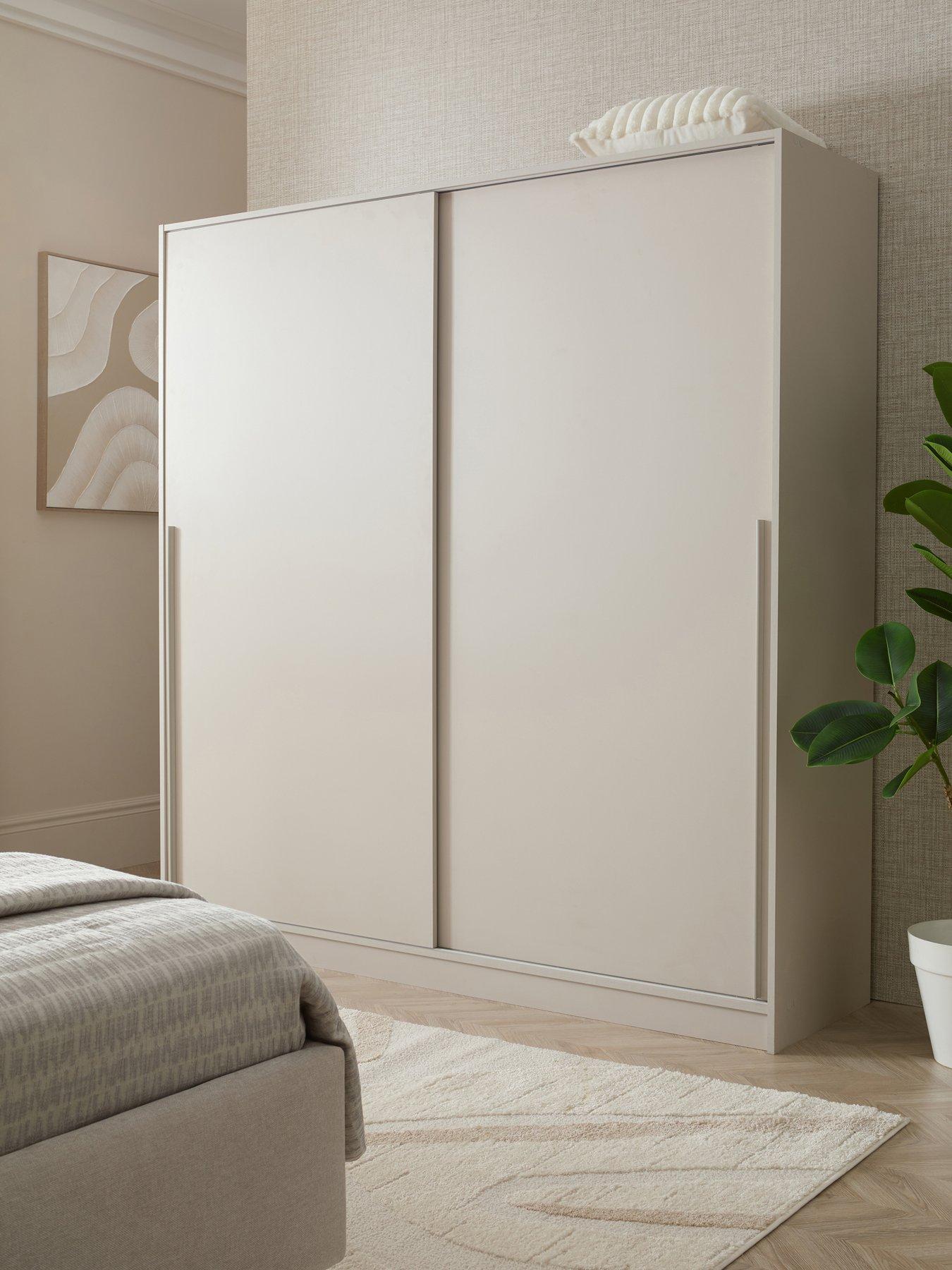 The Very Collection Murcia 180 cm Sliding 2 Wardrobe - Oatmeal - FSC® Certified