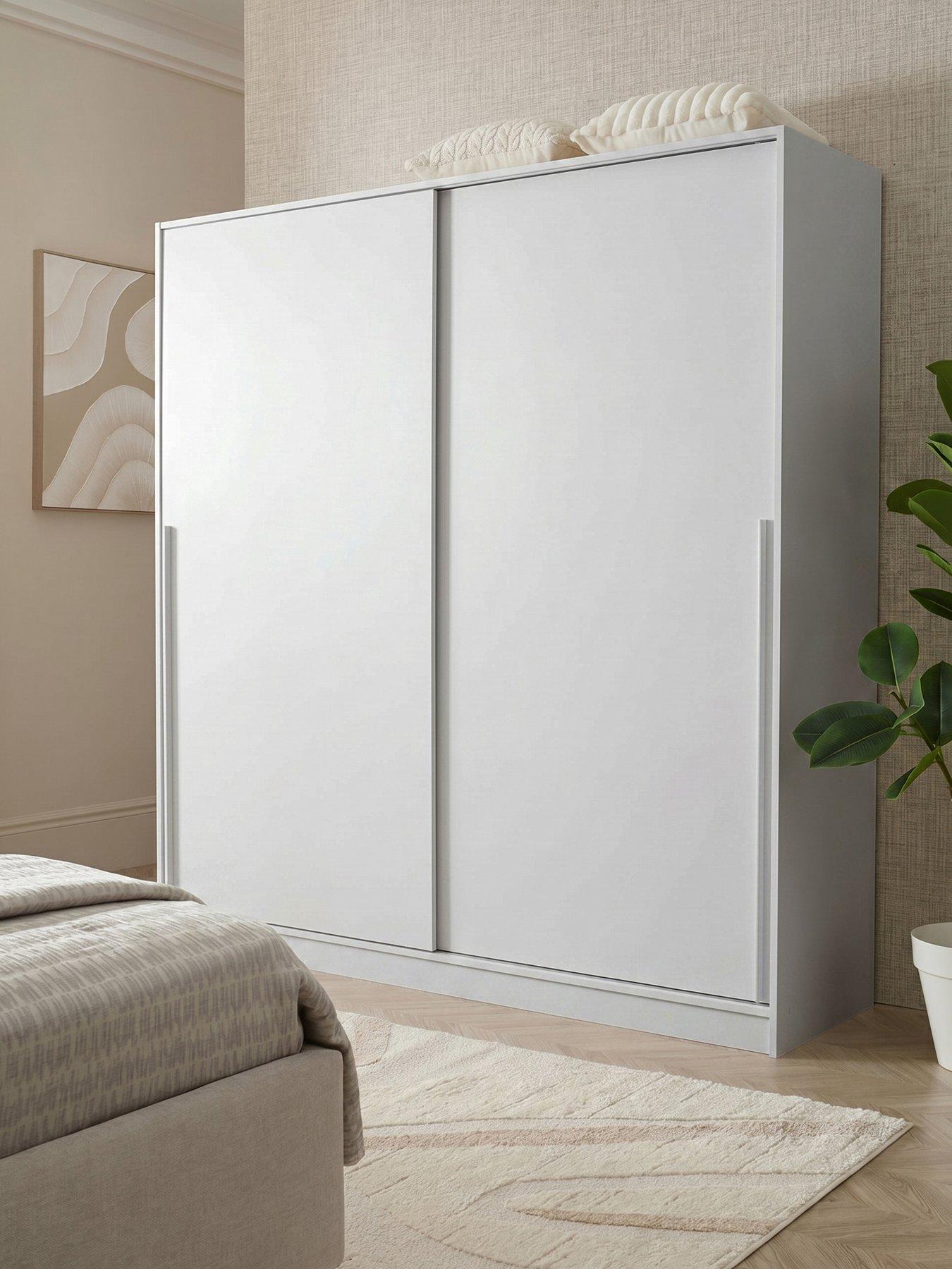 The Very Collection Murcia 180 cm Sliding 2 Wardrobe - White - FSC® Certified