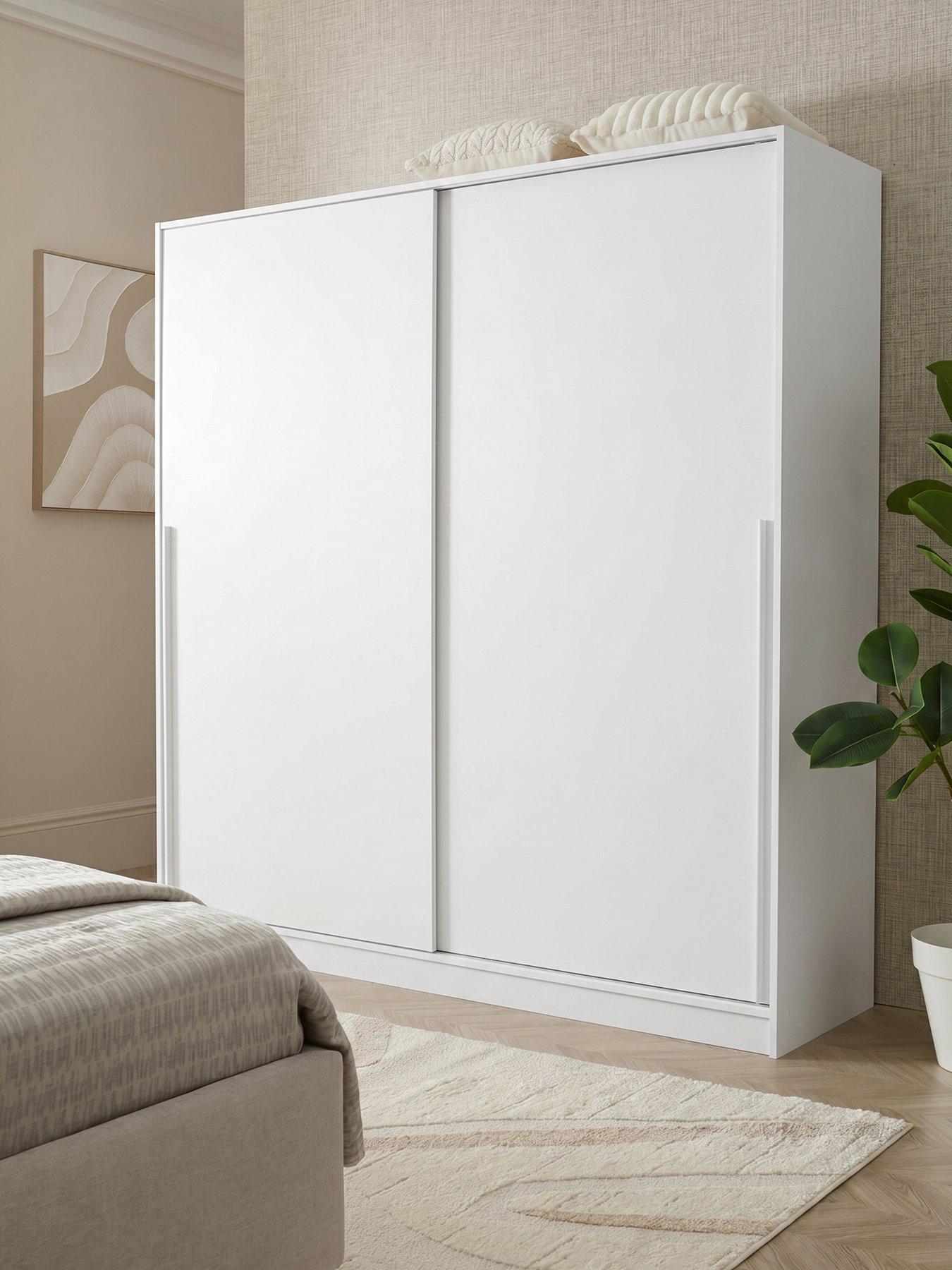 The Very Collection Murcia 180 cm Sliding 2 Wardrobe - White - FSC® Certified