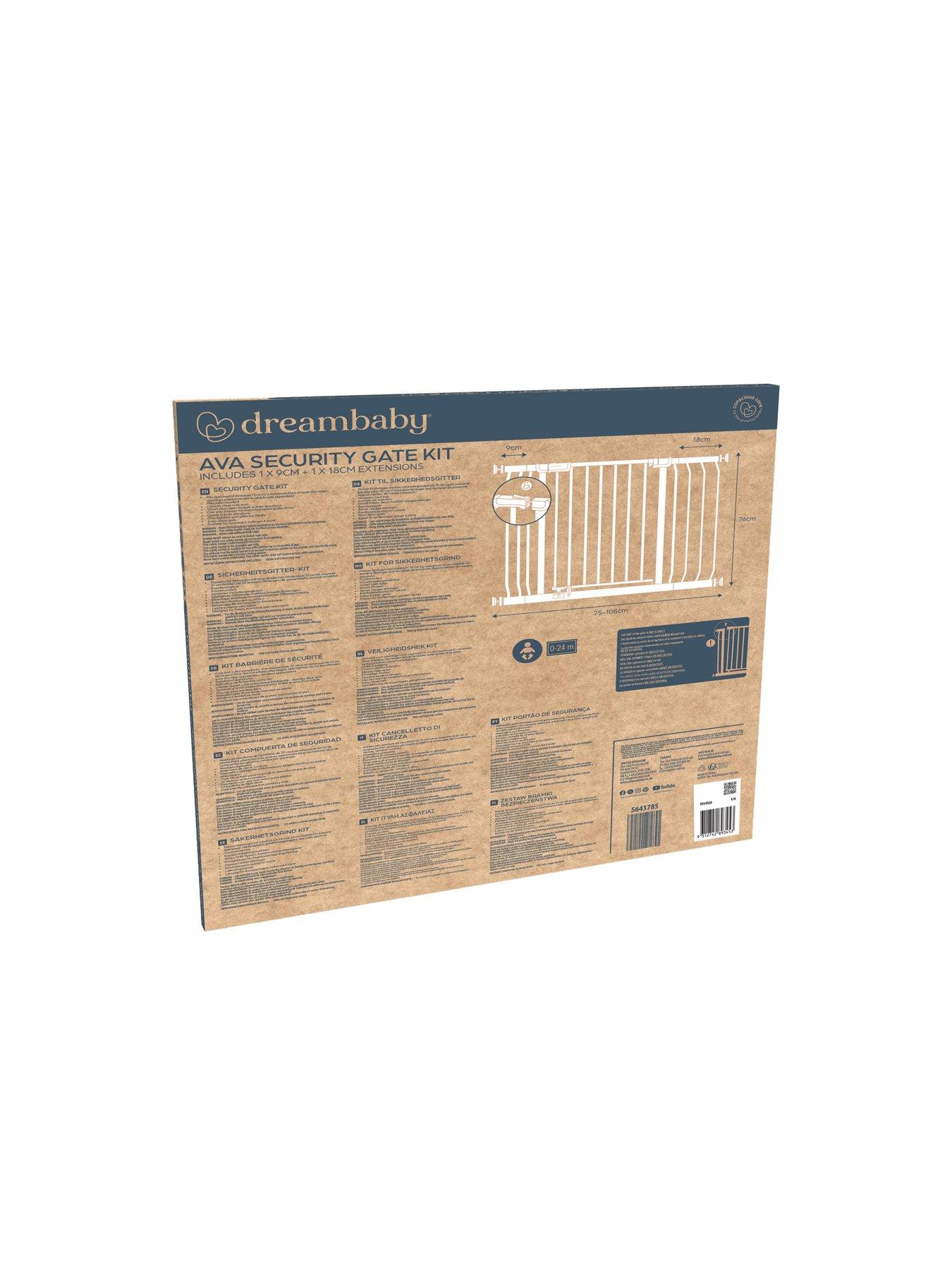 Image 4 of 4 of Dreambaby Ava Gate With 9cm & 18cm Extensions Pressure Fit (75-108cm) - Black