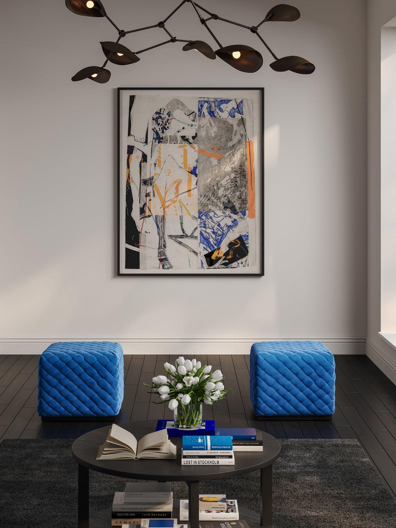 LPD Home Colline Small Cobalt Pouffe