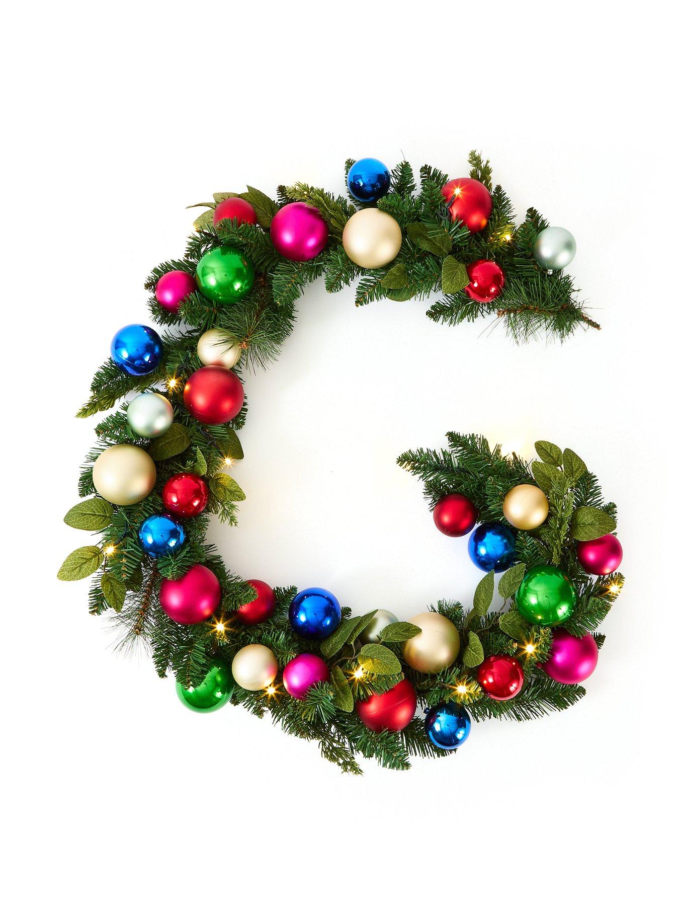 Image 3 of 5 of The Very Collection Light Up Baubles and Foliage Christmas Garland - 180 cm