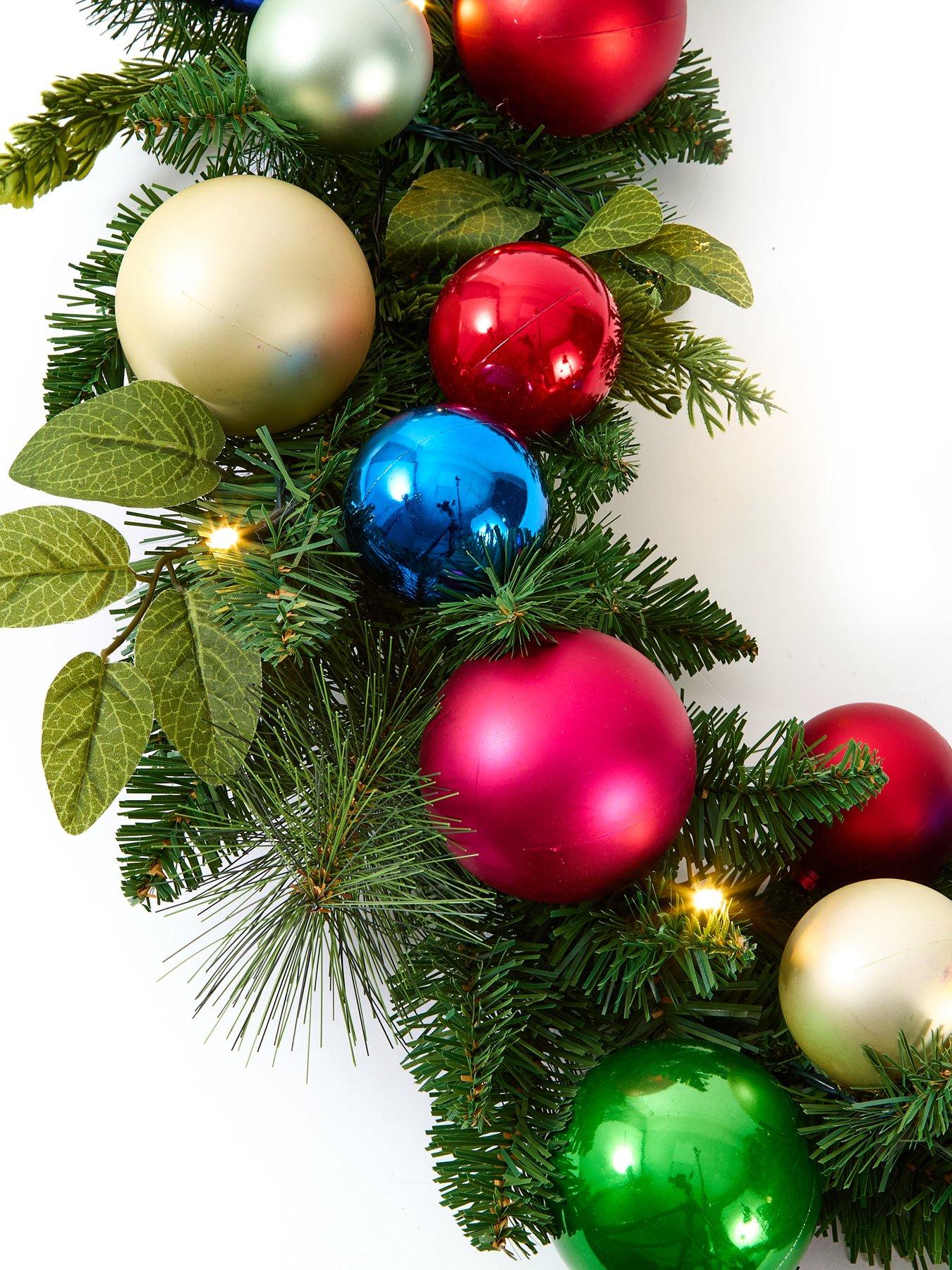 Image 4 of 5 of The Very Collection Light Up Baubles and Foliage Christmas Garland - 180 cm