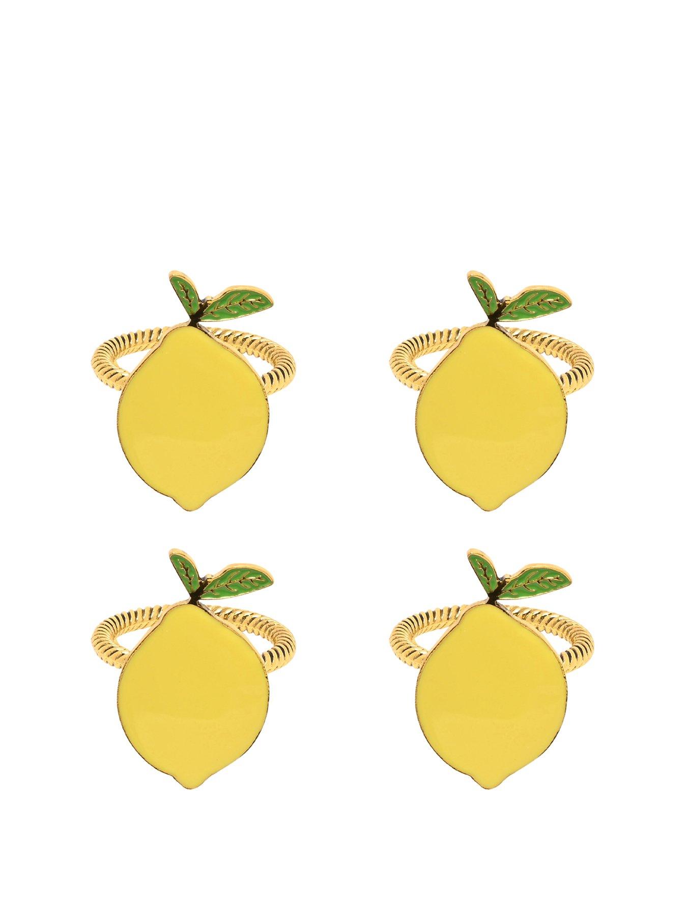 Hestia Set Of 4 Lemon Napkin Rings