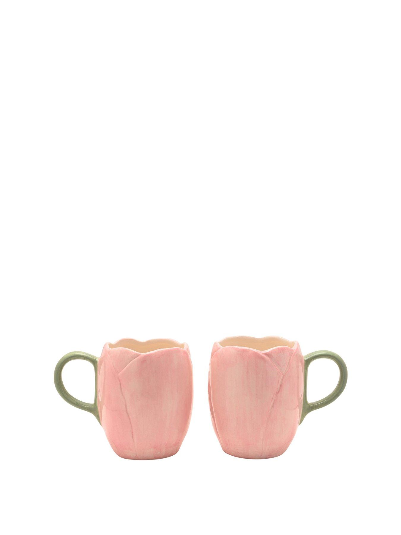 Hestia Set Of 2 Tulip Mugs In Blush