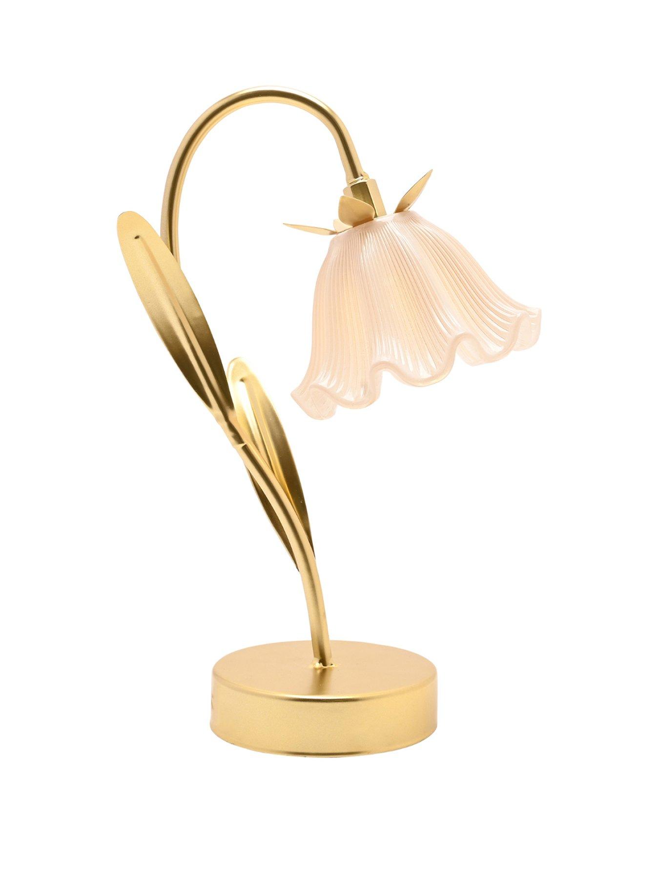 Hestia Floral 2 Stem Led Table Lamp - Gold