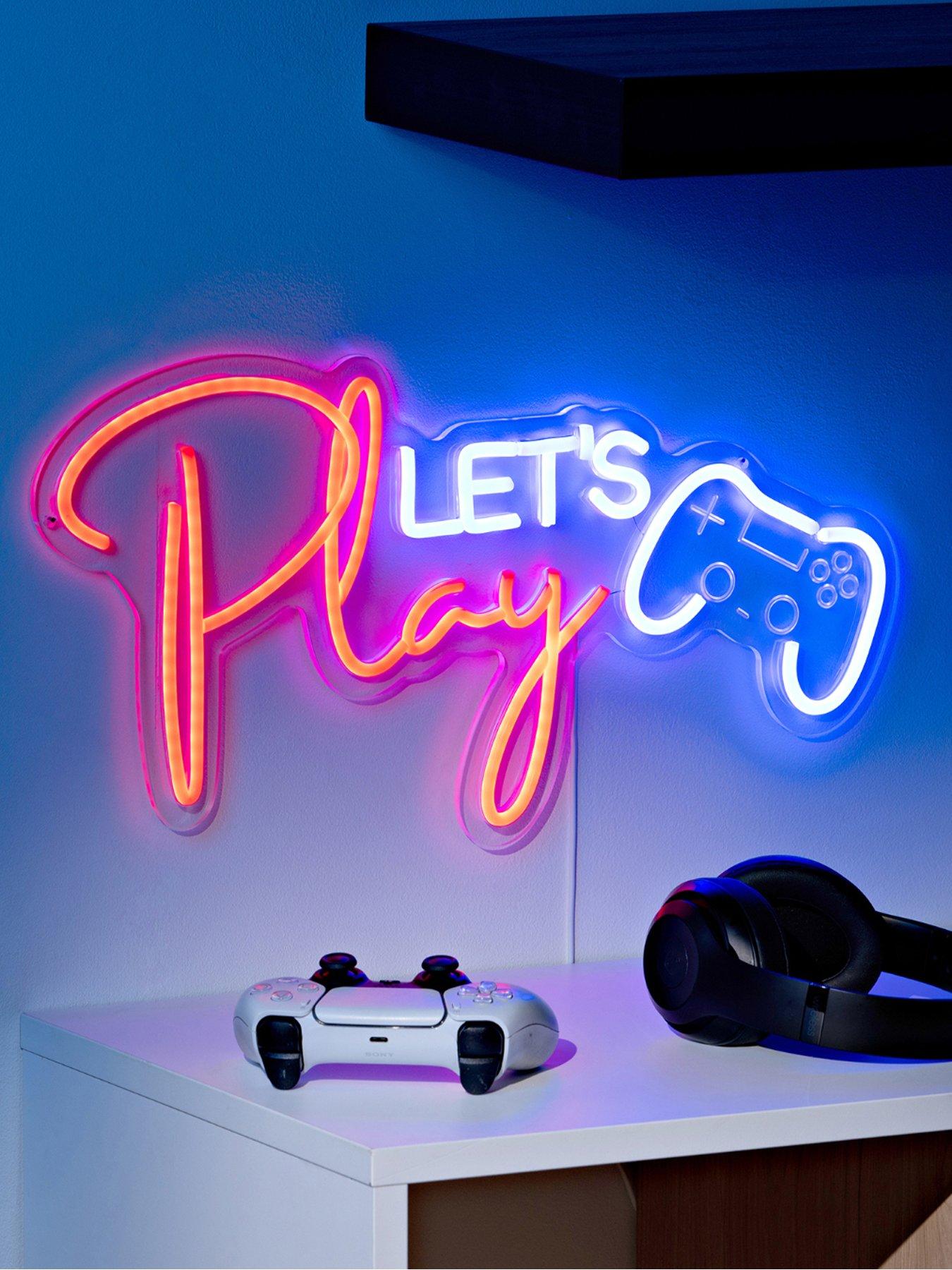 Hestia Signography Neon Collection Wall Sign With Usb - Let's Play