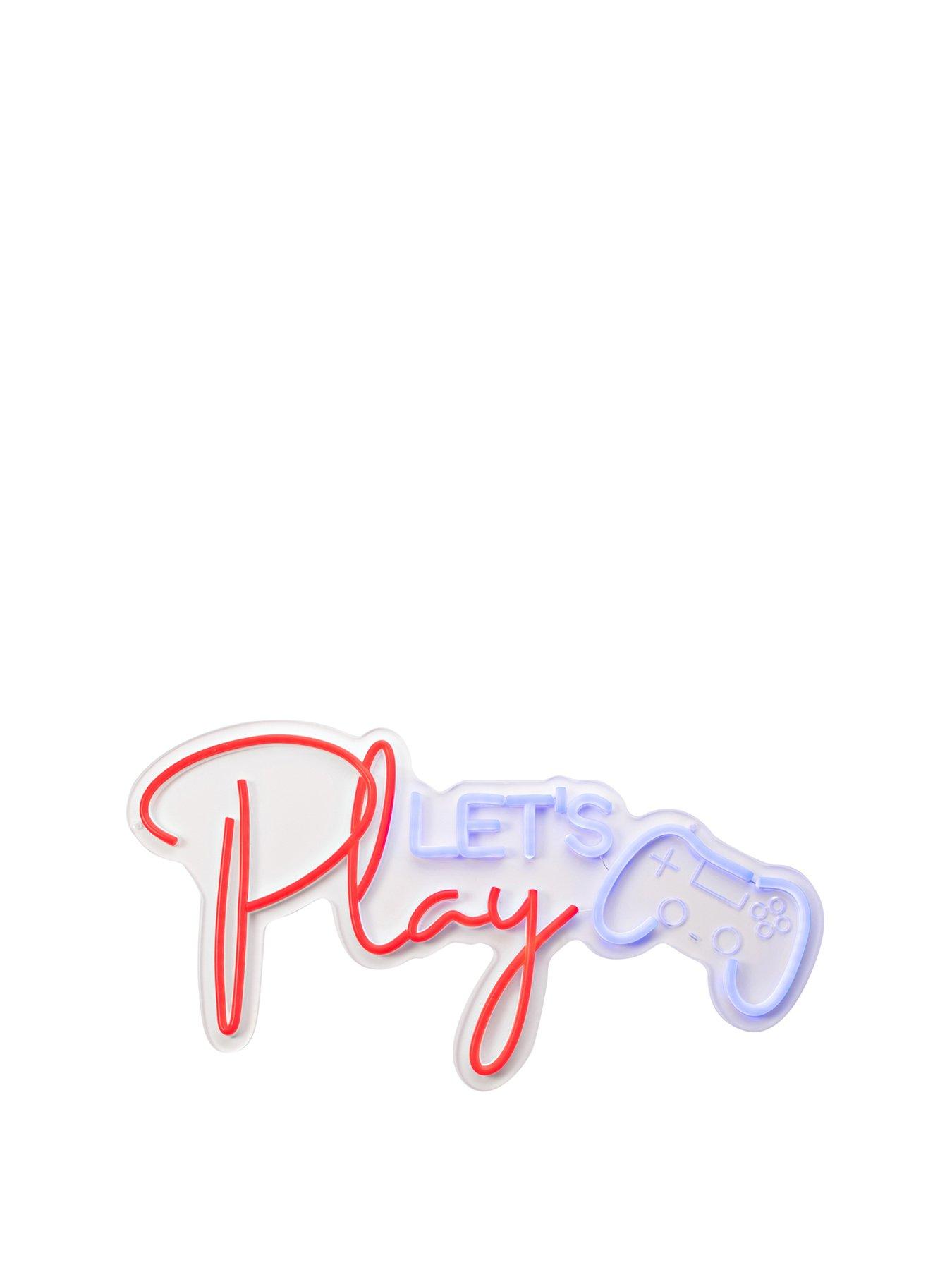 Image 2 of 5 of Hestia Signography Neon Collection Wall Sign With Usb - Let's Play