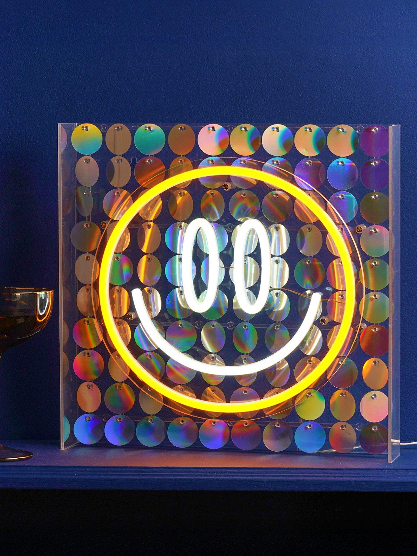 Signography Neon Collection Wall Or Mantel Sign - Smiley