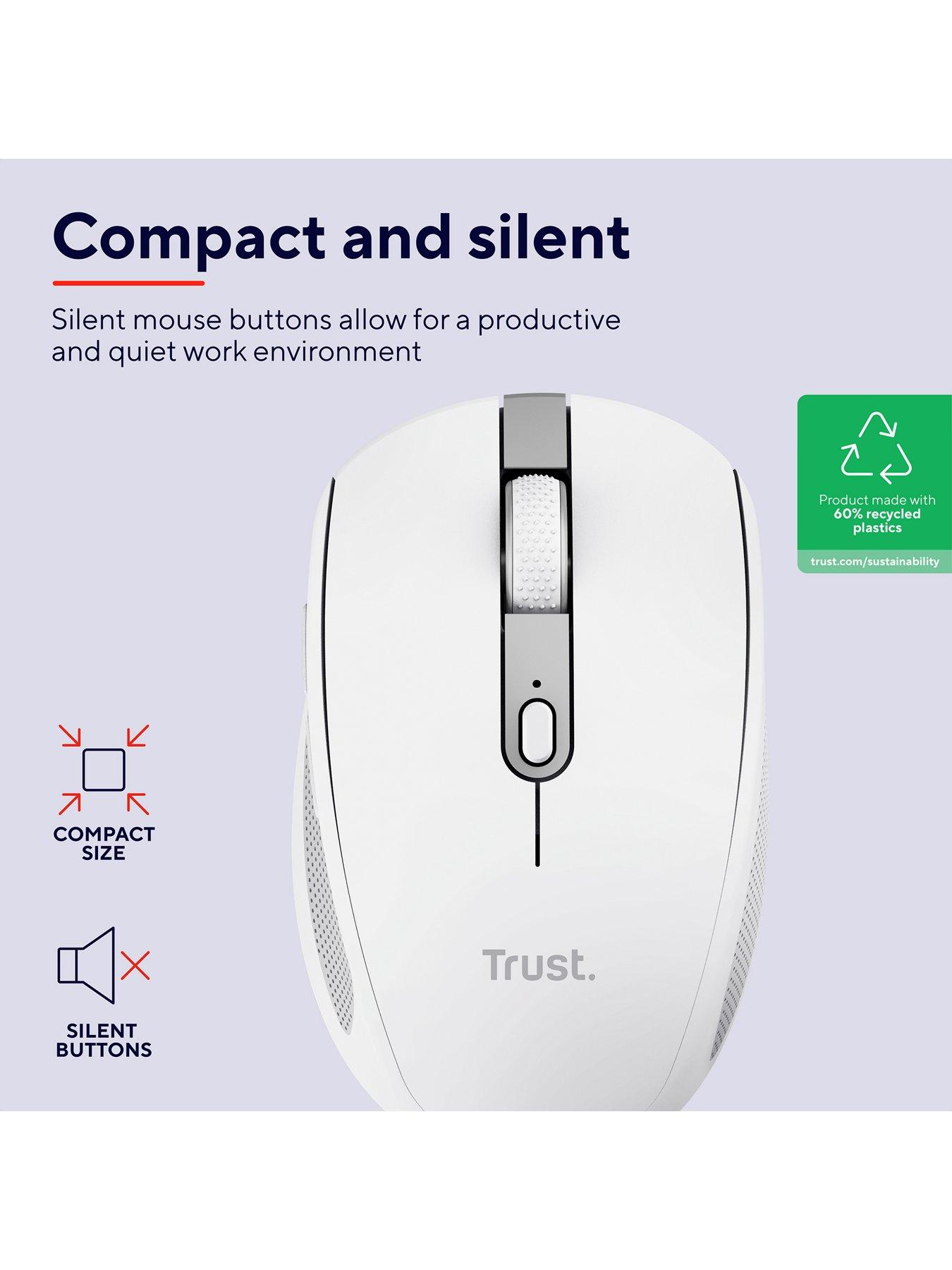 Image 2 of 8 of Trust Trust Ozaa Compact Multi-Device Wireless Mouse with silent Click - White