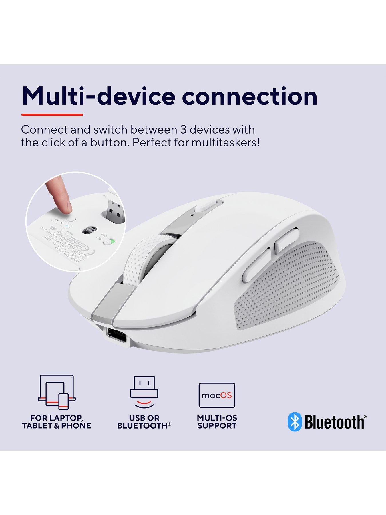 Image 3 of 8 of Trust Trust Ozaa Compact Multi-Device Wireless Mouse with silent Click - White
