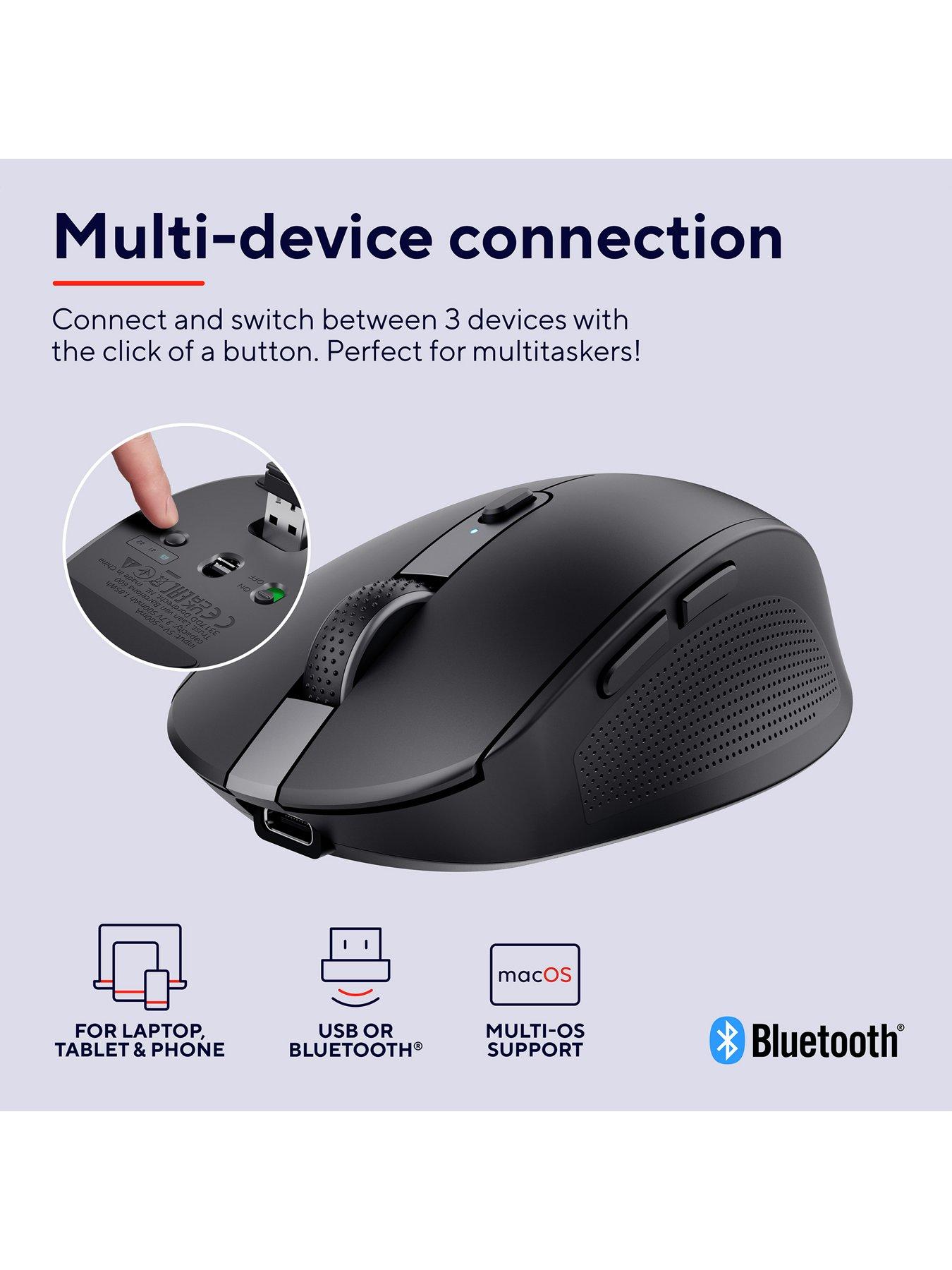 Image 3 of 8 of Trust Trust Ozaa Compact Multi-Device Wireless Mouse with silent Click - Black
