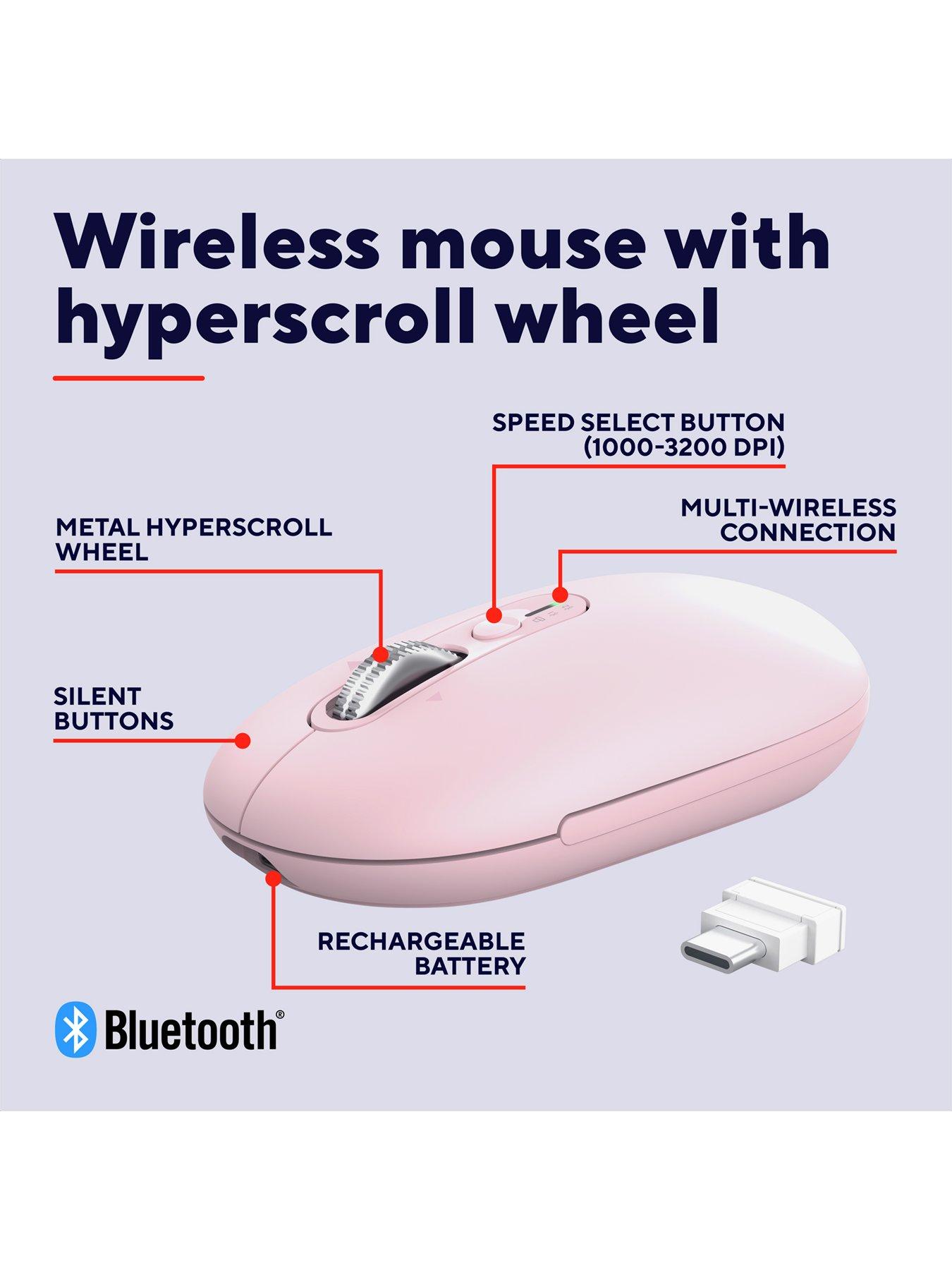 Image 2 of 8 of Trust Trust Seron Slim Multi-Wireless Hyperscroll Mouse - Pink