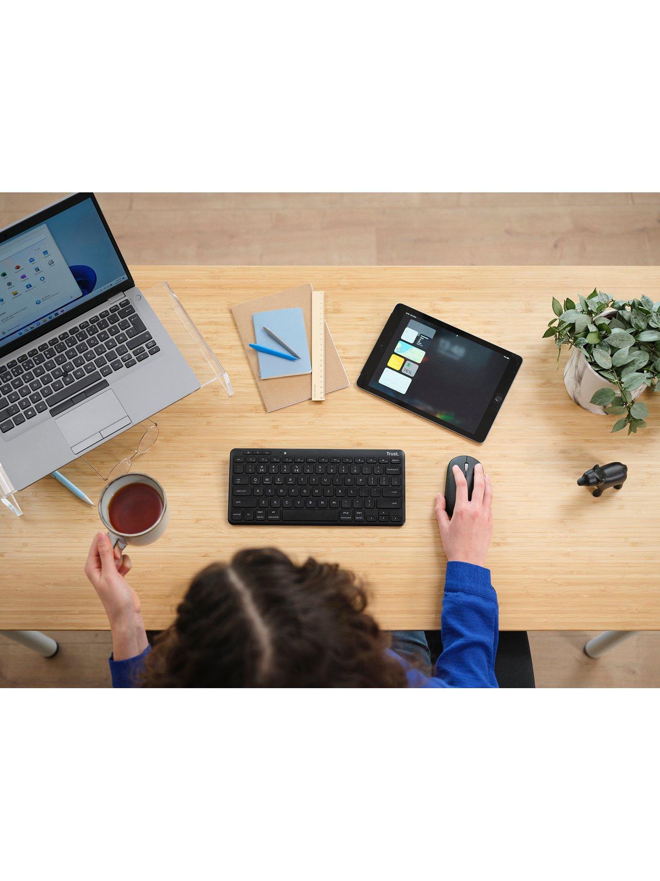 Image 7 of 8 of Trust Trust Lyra Compact Multi-Device Wireless Keyboard for PC/ Laptop - UK Layout, Black