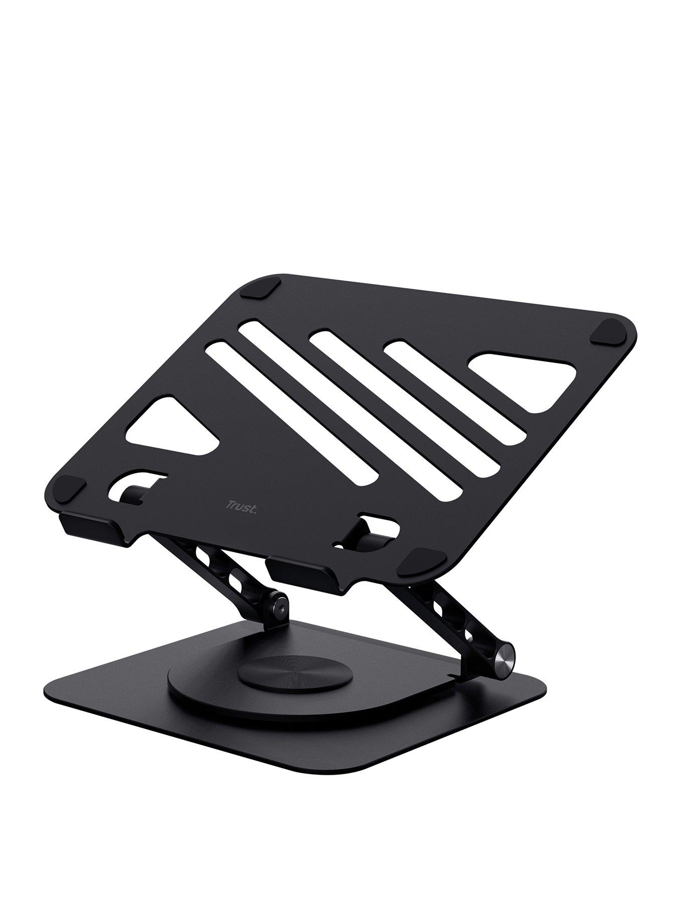 front image of trust-zeff-metal-laptop-riser-ergonomic-desktop-stand