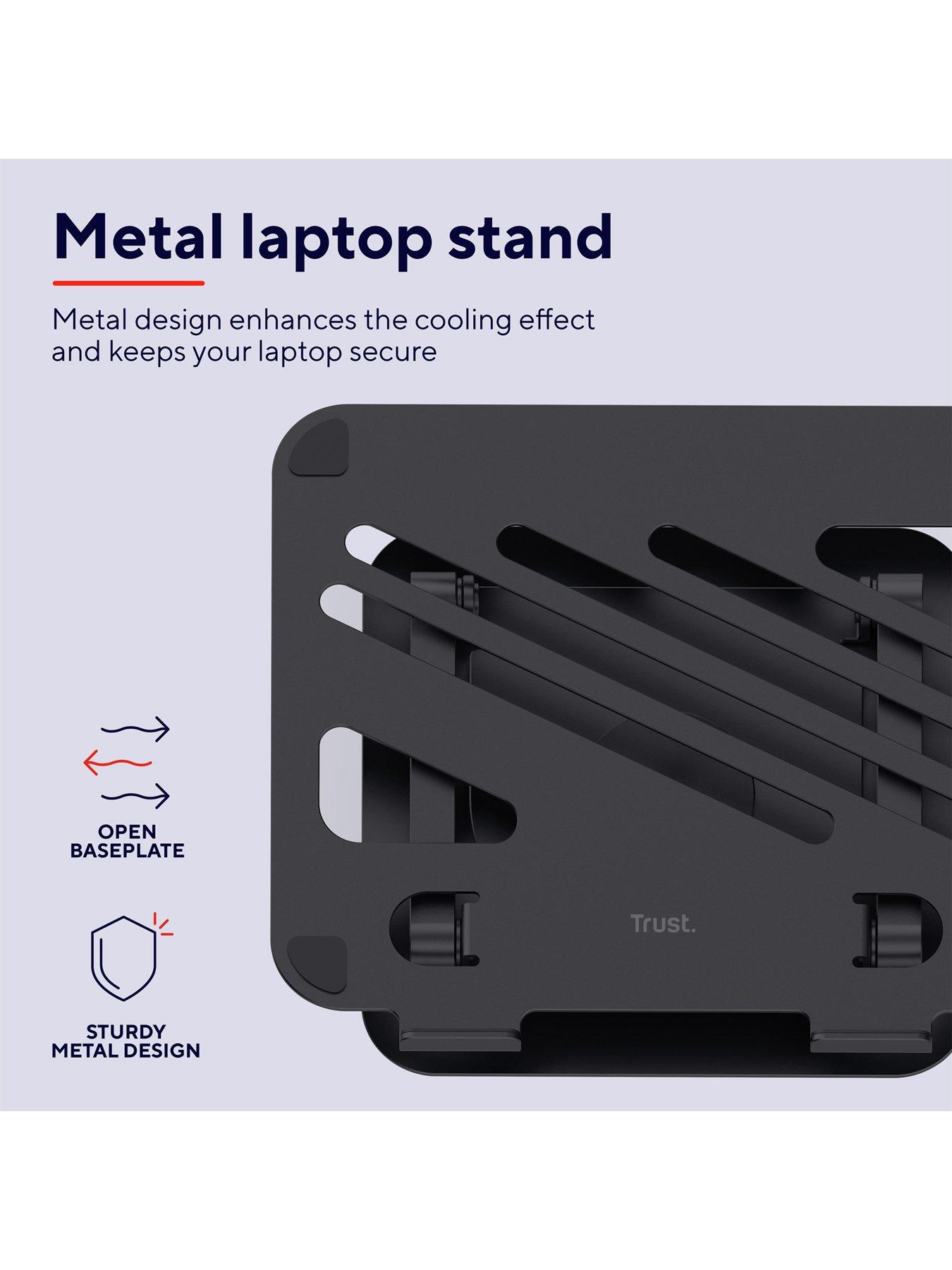  image of trust-zeff-metal-laptop-riser-ergonomic-desktop-stand