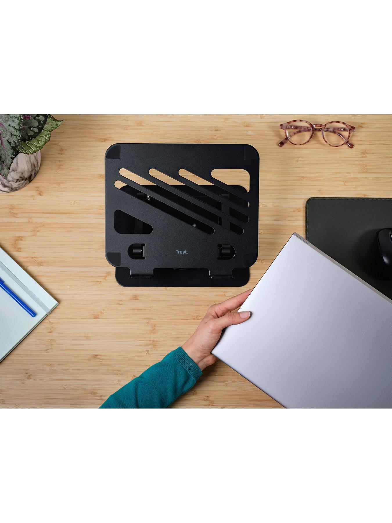  image of trust-zeff-metal-laptop-riser-ergonomic-desktop-stand