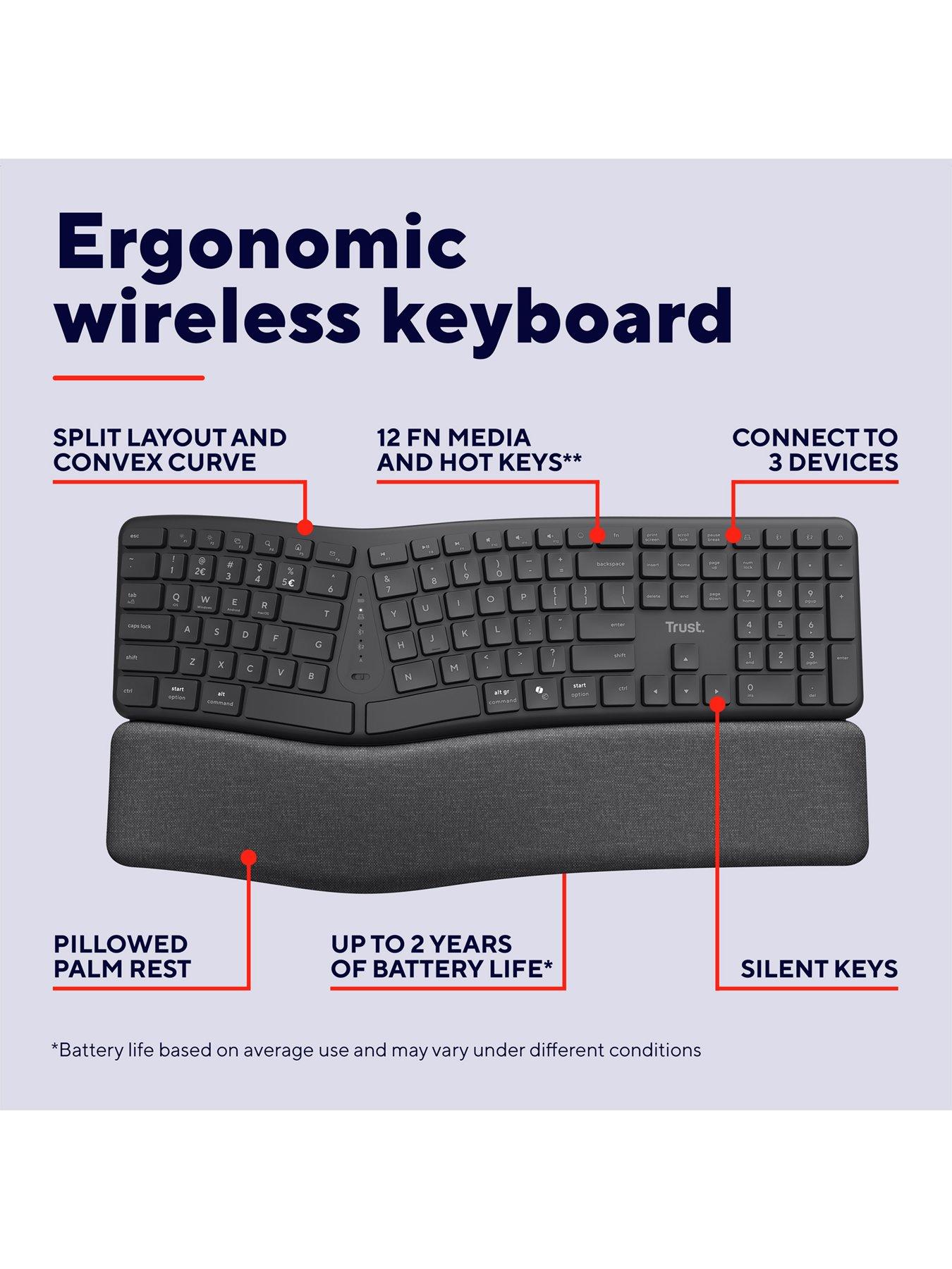  image of trust-keyra-ergonomic-multi-device-wireless-keyboard-for-pc-laptop-uk-layout-black