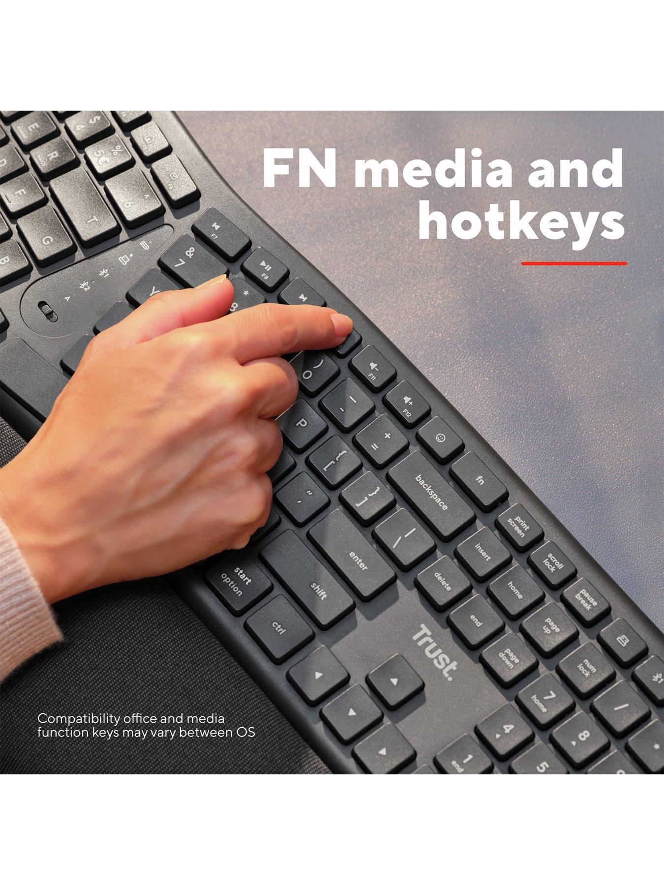  image of trust-keyra-ergonomic-multi-device-wireless-keyboard-for-pc-laptop-uk-layout-black