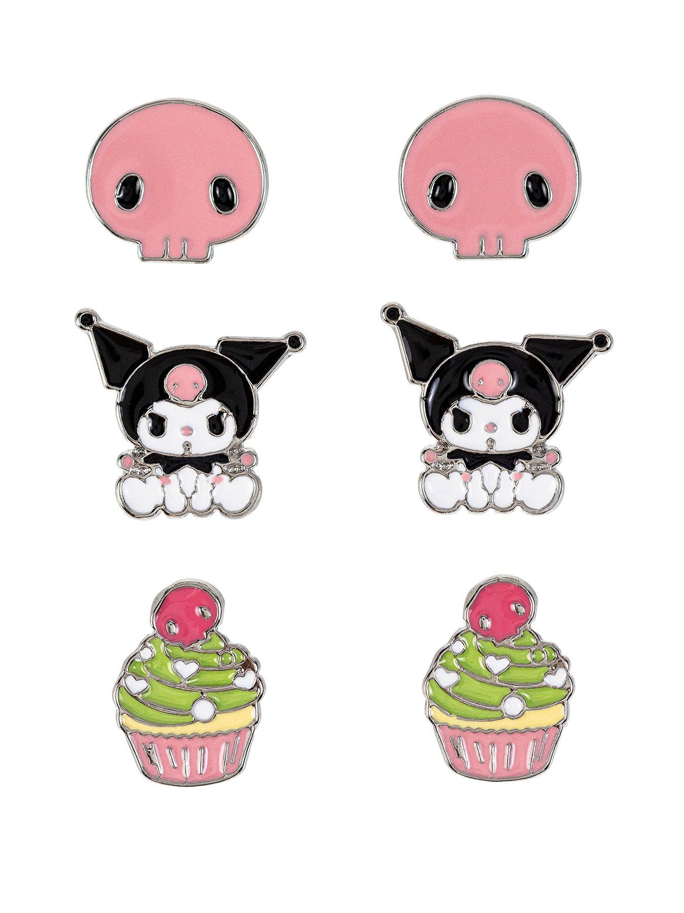 front image of disney-pack-3-earrings-kuromi-multi