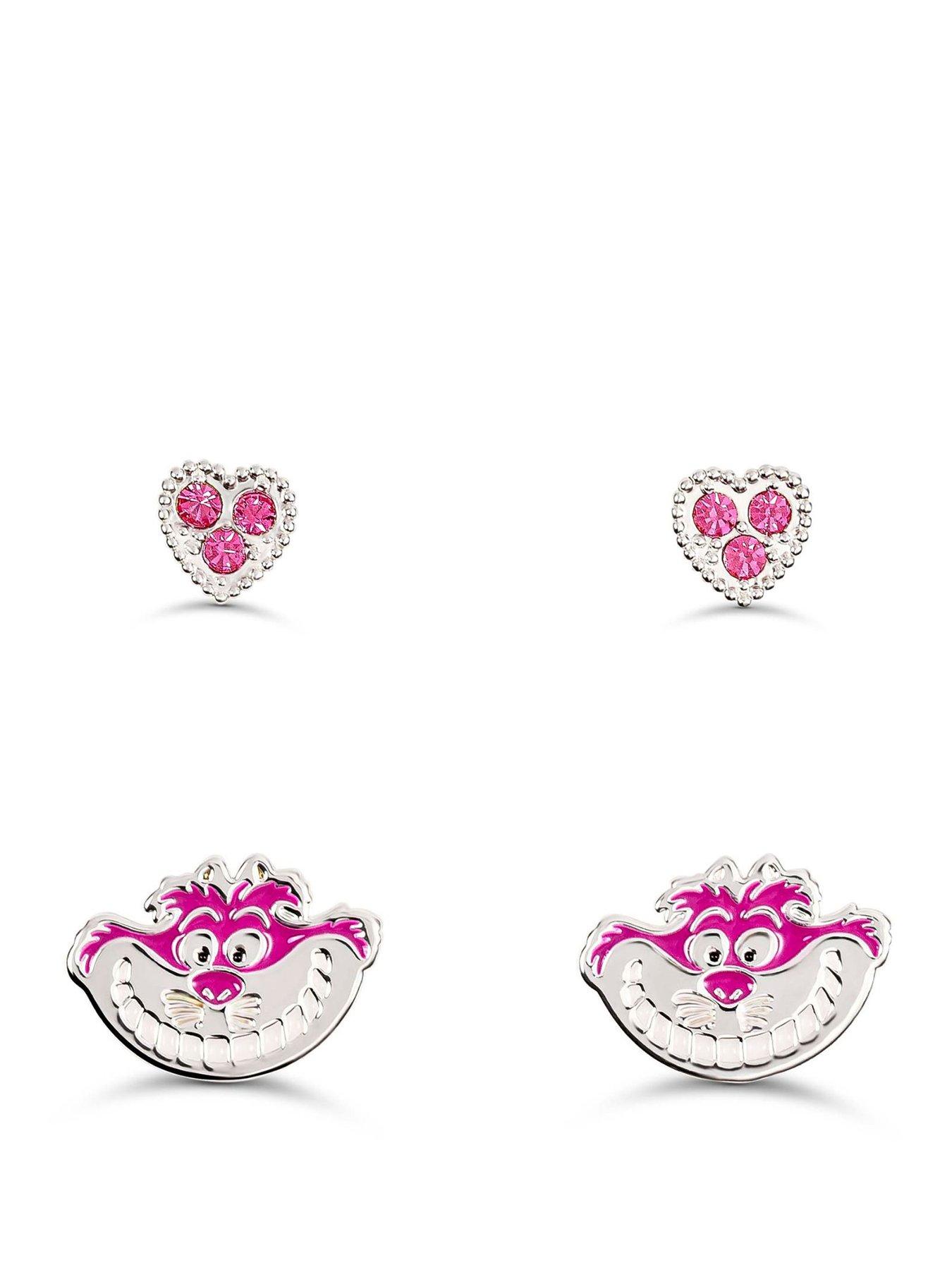 Disney Cheshire Cat 2 Pair Earring With Stones - Multi