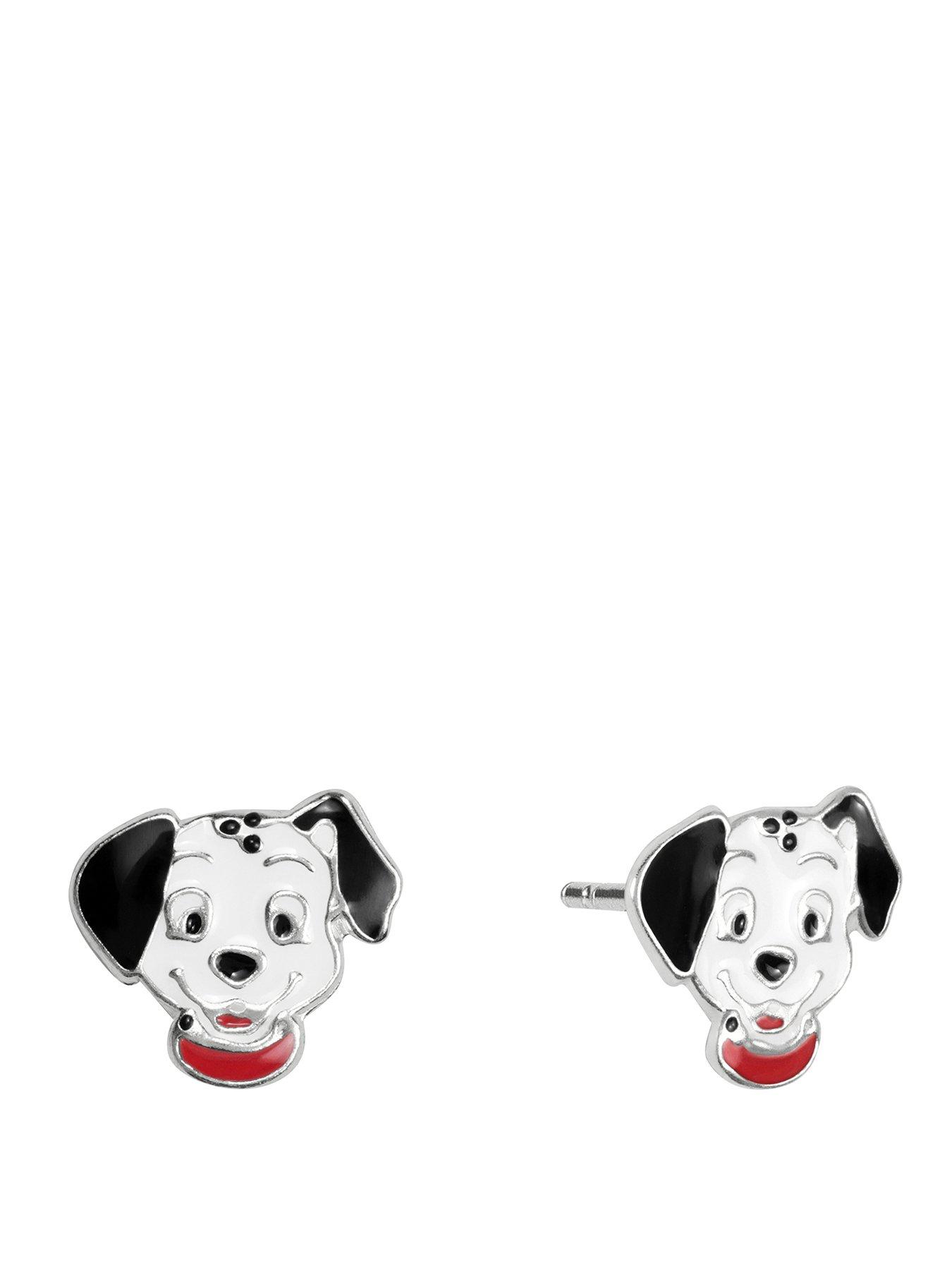 Disney Sterling Silver 925 101 Dalmatians Enamel Earrings - Multi