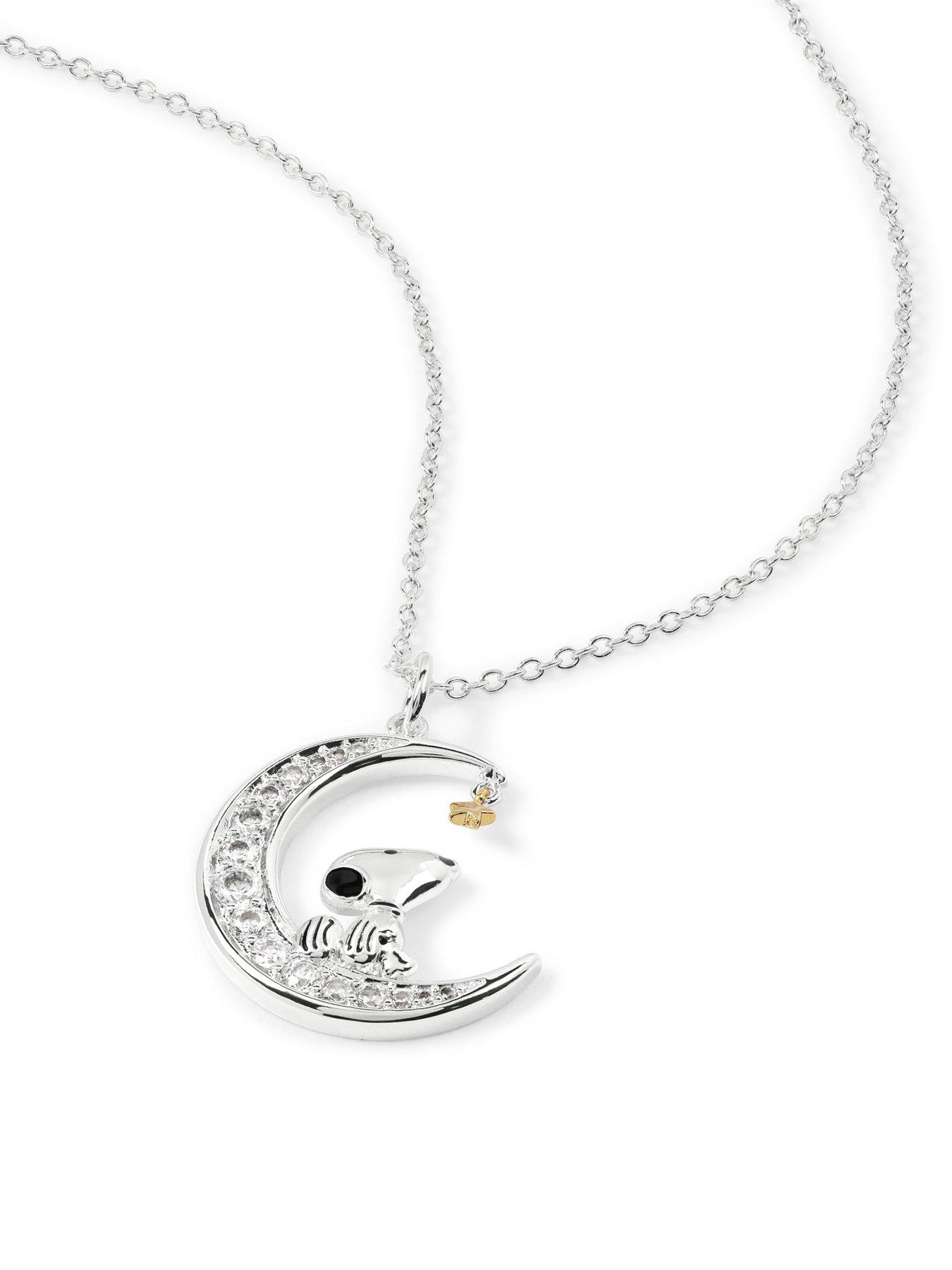  image of snoopy-peanuts-stone-set-moon-necklace-multi
