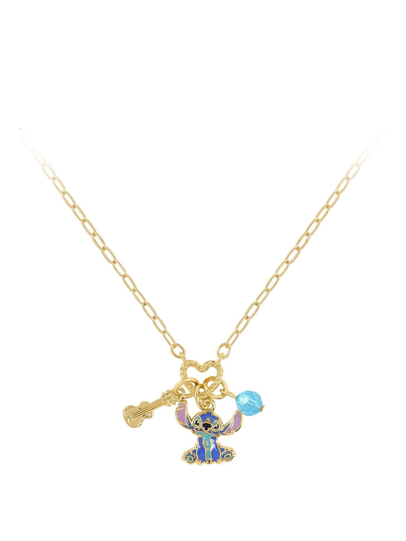 Disney Charm Necklace With Stones - Gold