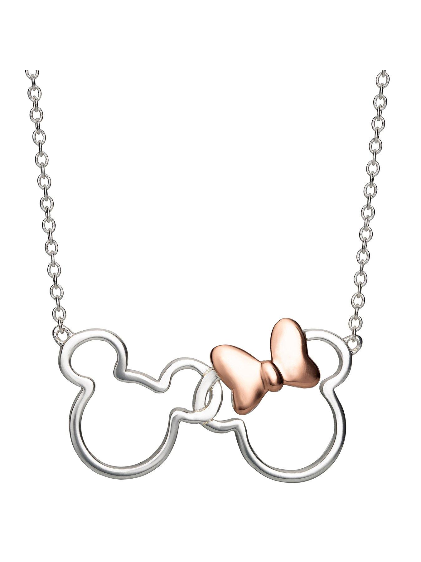 Minnie Mouse Disney And Mickey Plated Necklace - Silver