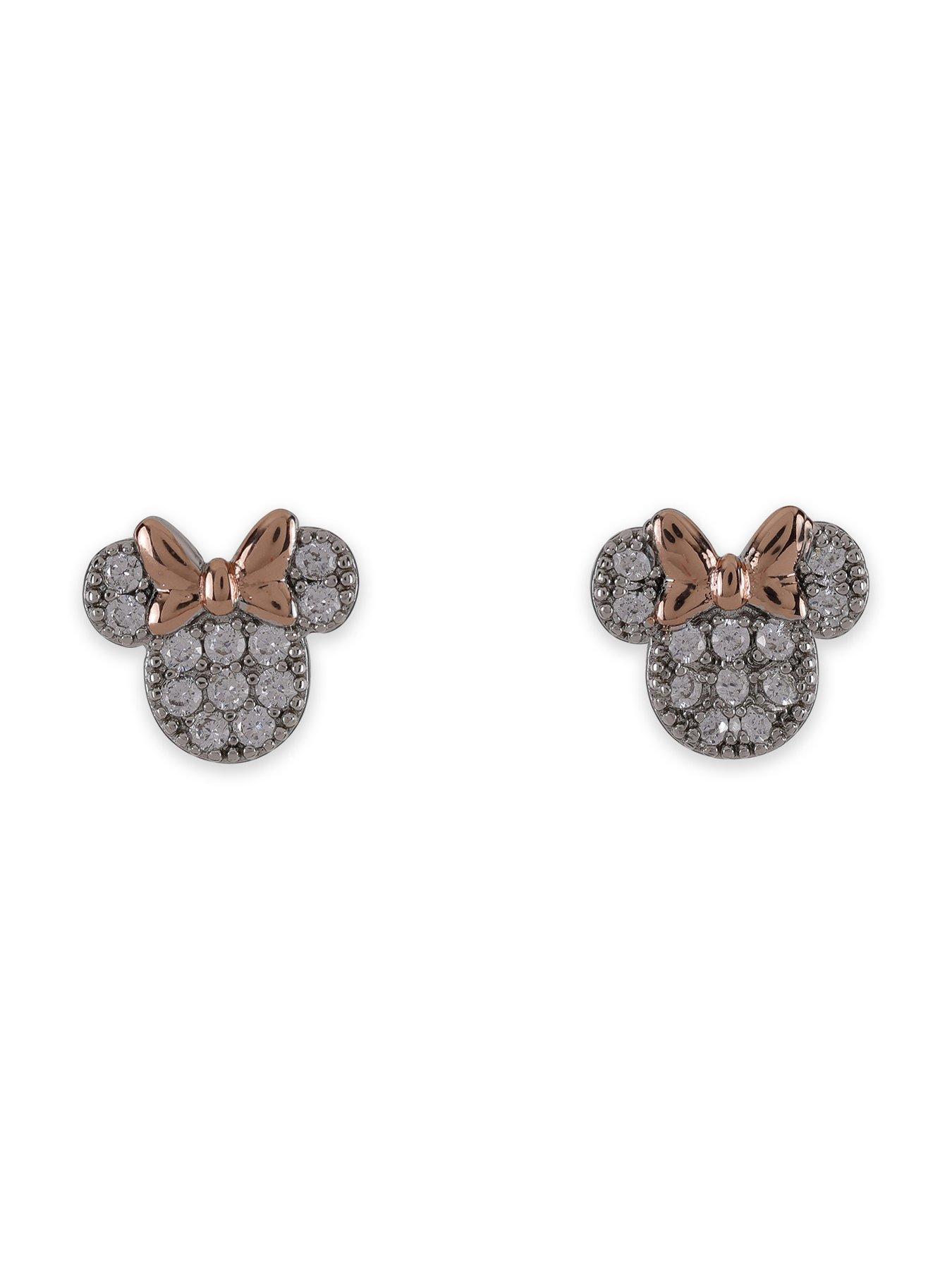 stillFront image of minnie-mouse-disney-plated-necklace-and-stud-earring-set-silver
