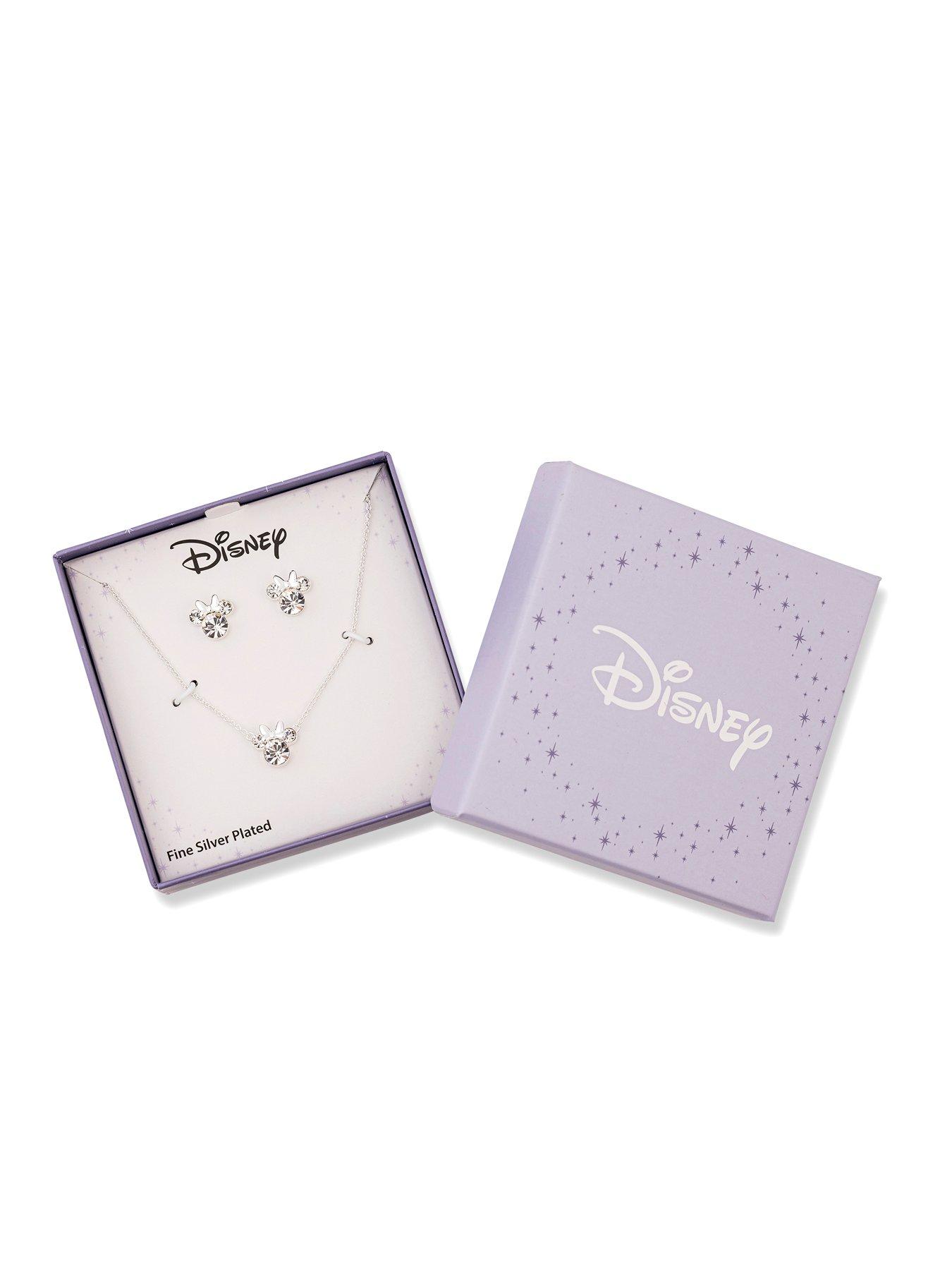  image of minnie-mouse-disney-plated-necklace-and-stud-earring-set-silver