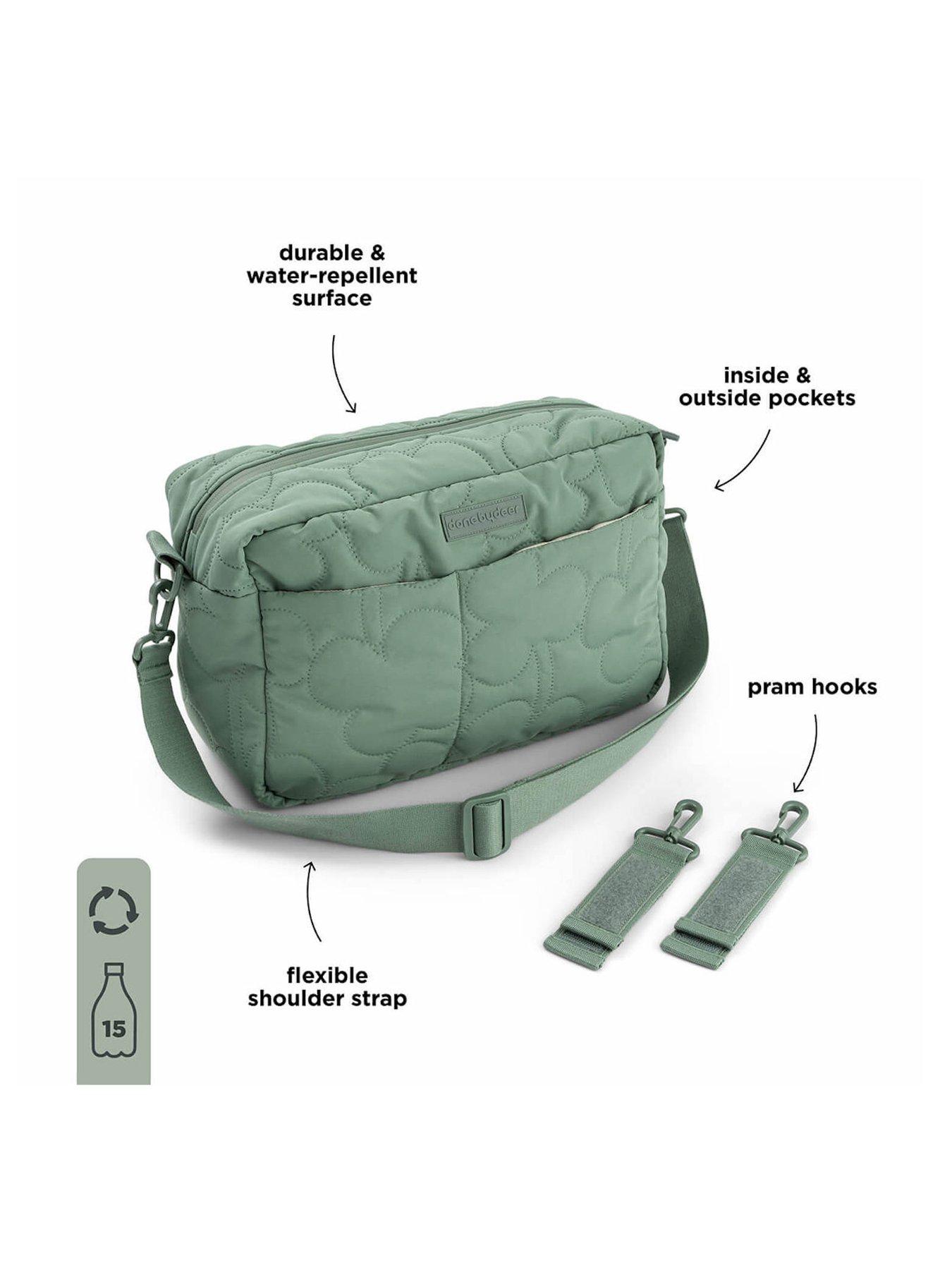  image of done-by-deer-quilted-stroller-bag-green