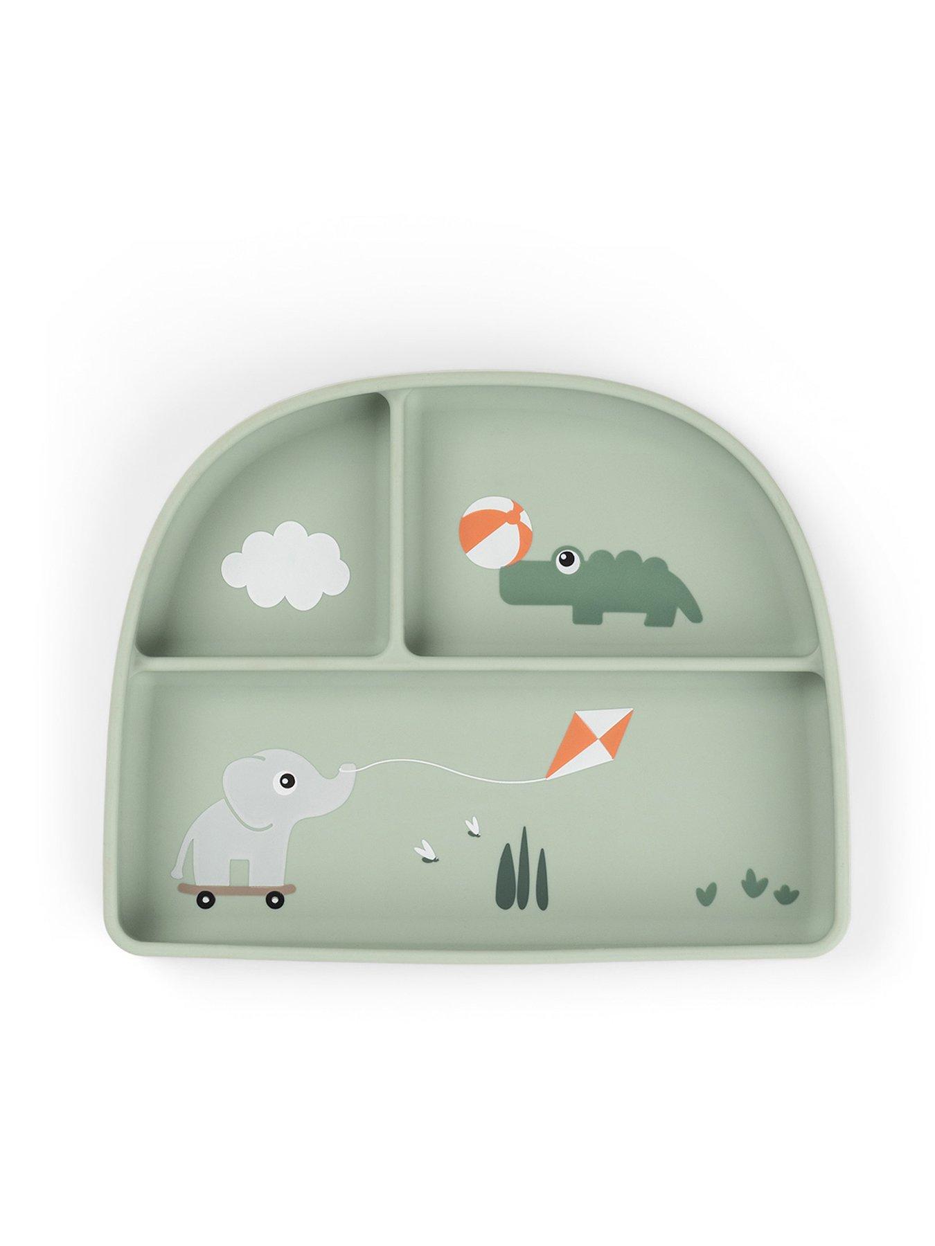 Done by Deer Stick and Stay Compartment plate Playground Green