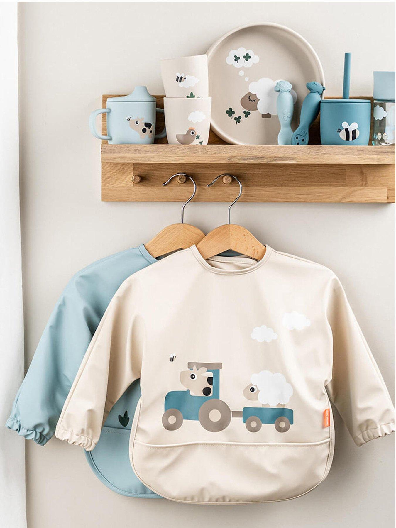 Image 3 of 3 of Done by Deer Sleeved Pocket Bib Tiny Farm Sand