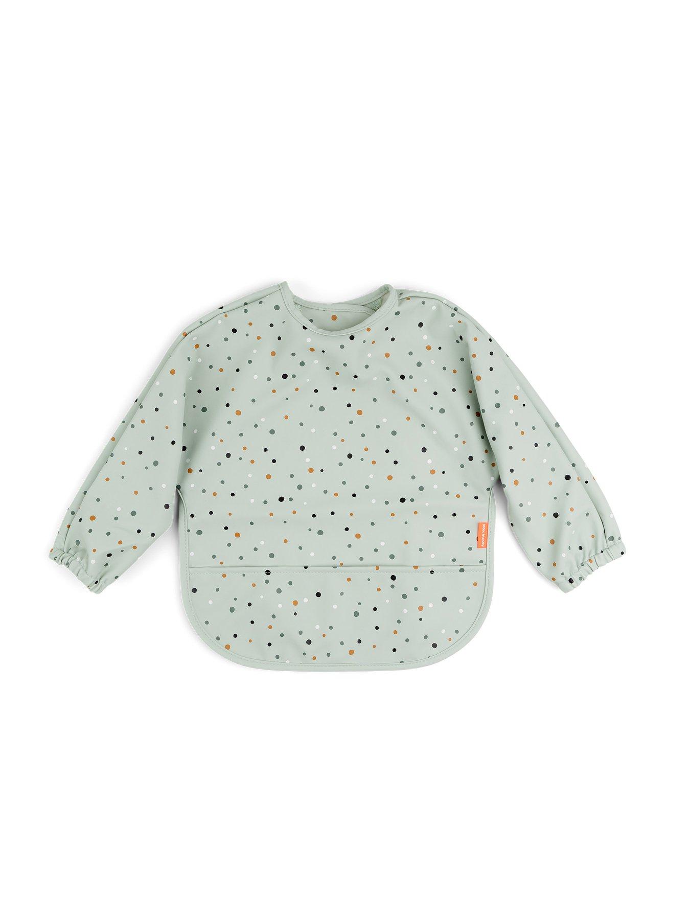Done by Deer Sleeved pocket Bib Happy Dots Green