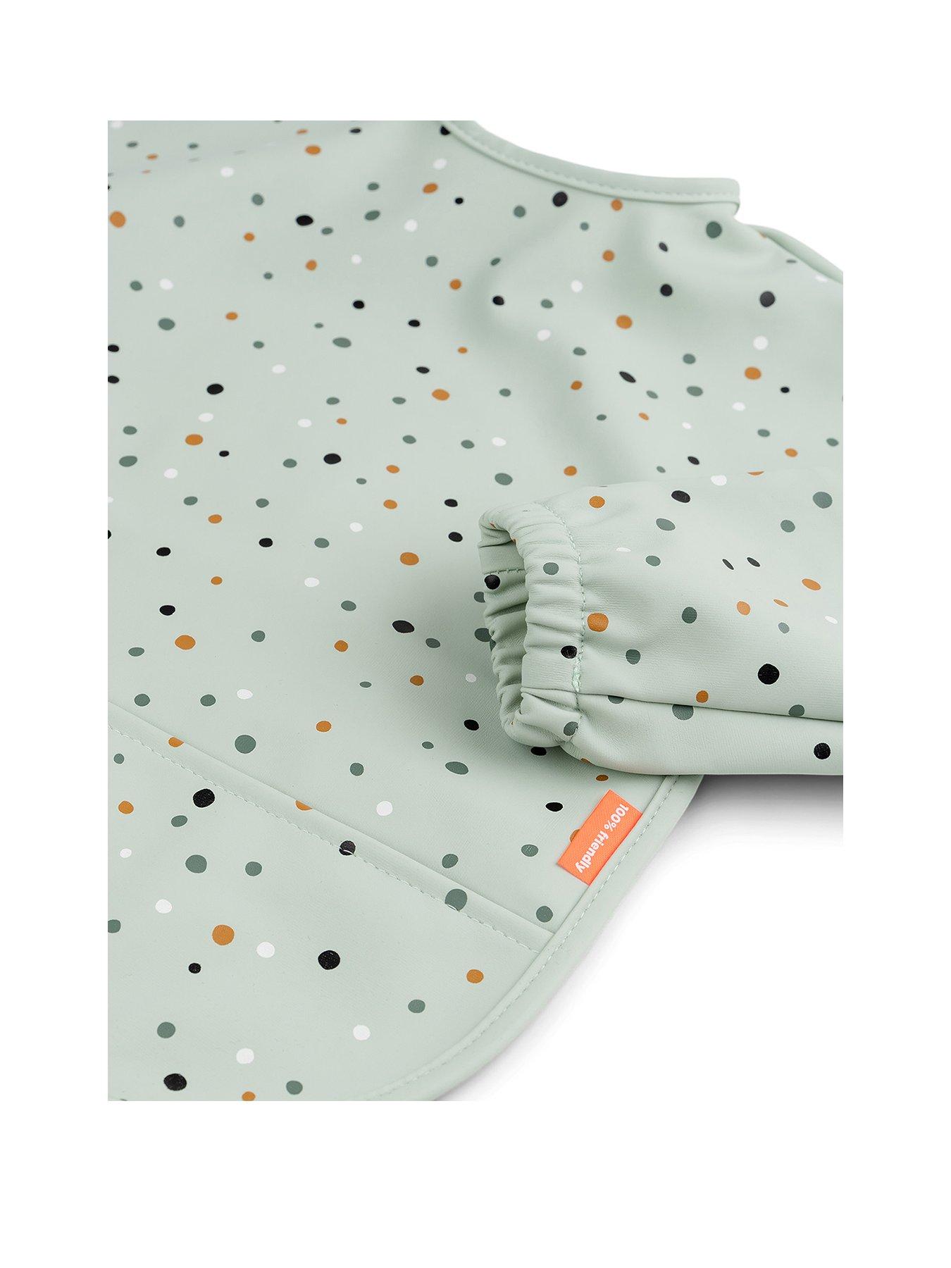 Image 2 of 4 of Done by Deer Sleeved pocket Bib Happy Dots Green
