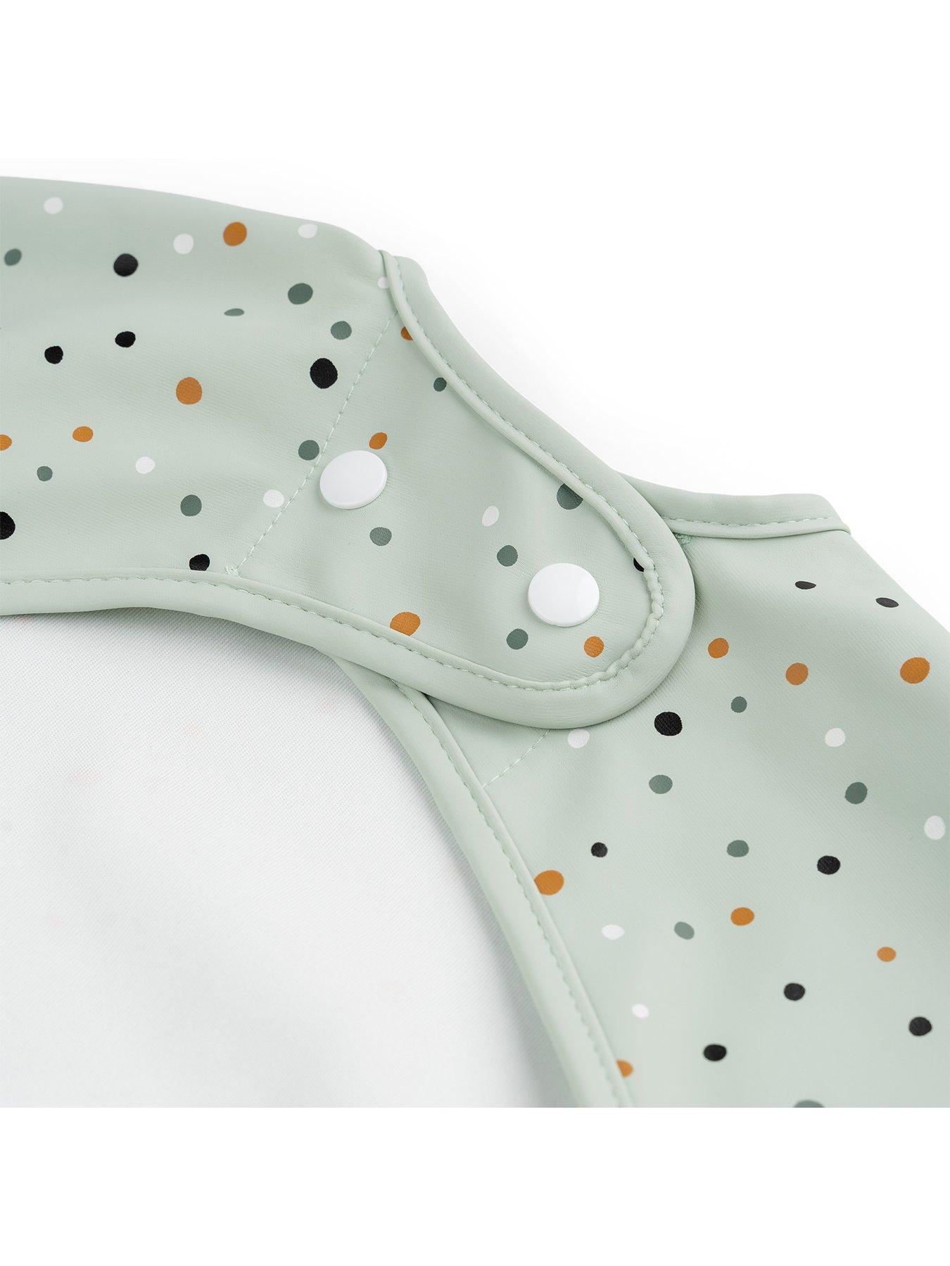 Image 3 of 4 of Done by Deer Sleeved pocket Bib Happy Dots Green