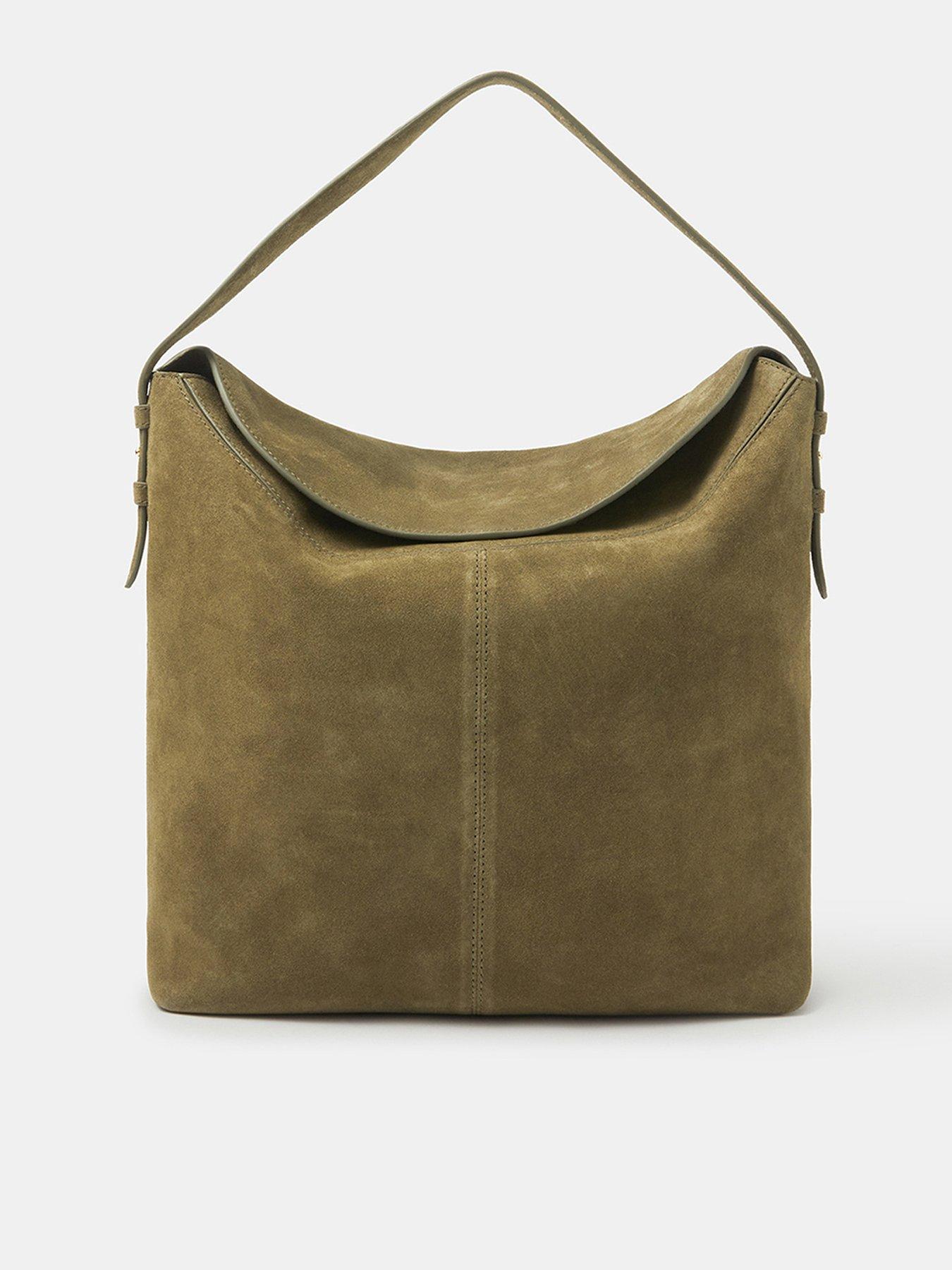 Accessorize Fold Top Suede Shoulder Bag