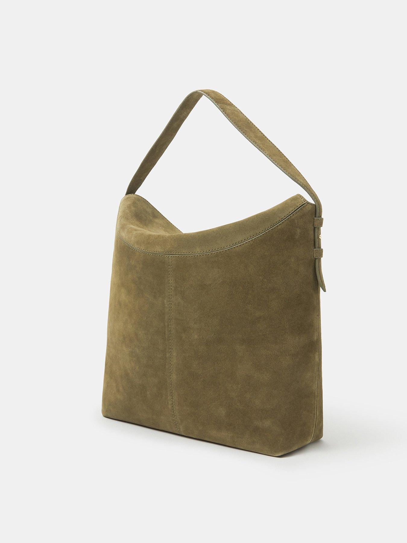  image of accessorize-fold-top-suede-shoulder-bag