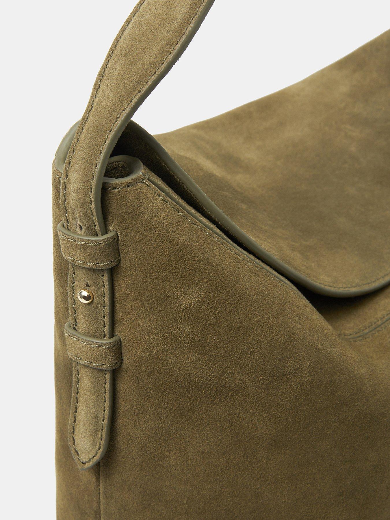  image of accessorize-fold-top-suede-shoulder-bag